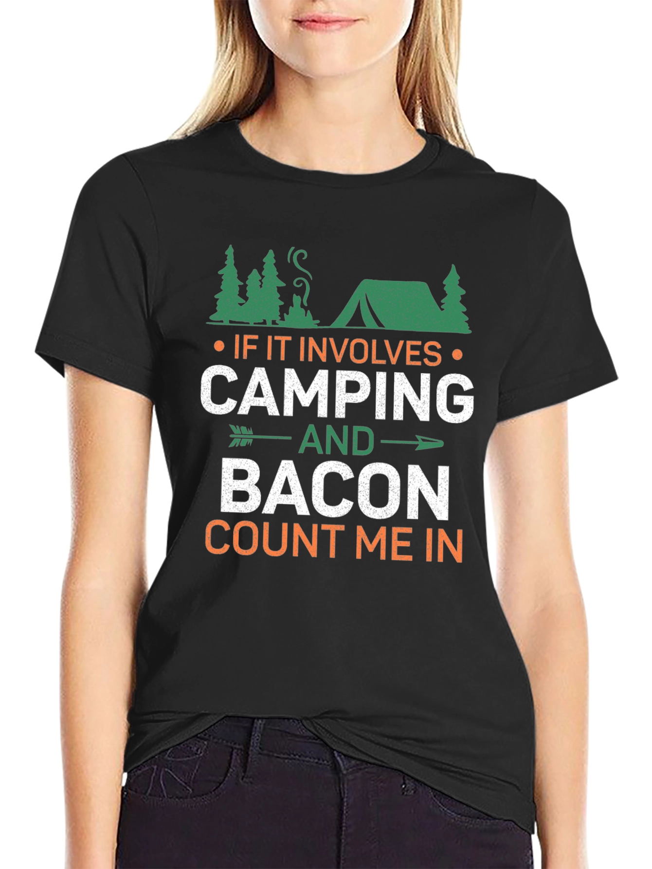 Camping & Bacon Mens T-Shirt - Count Me In!