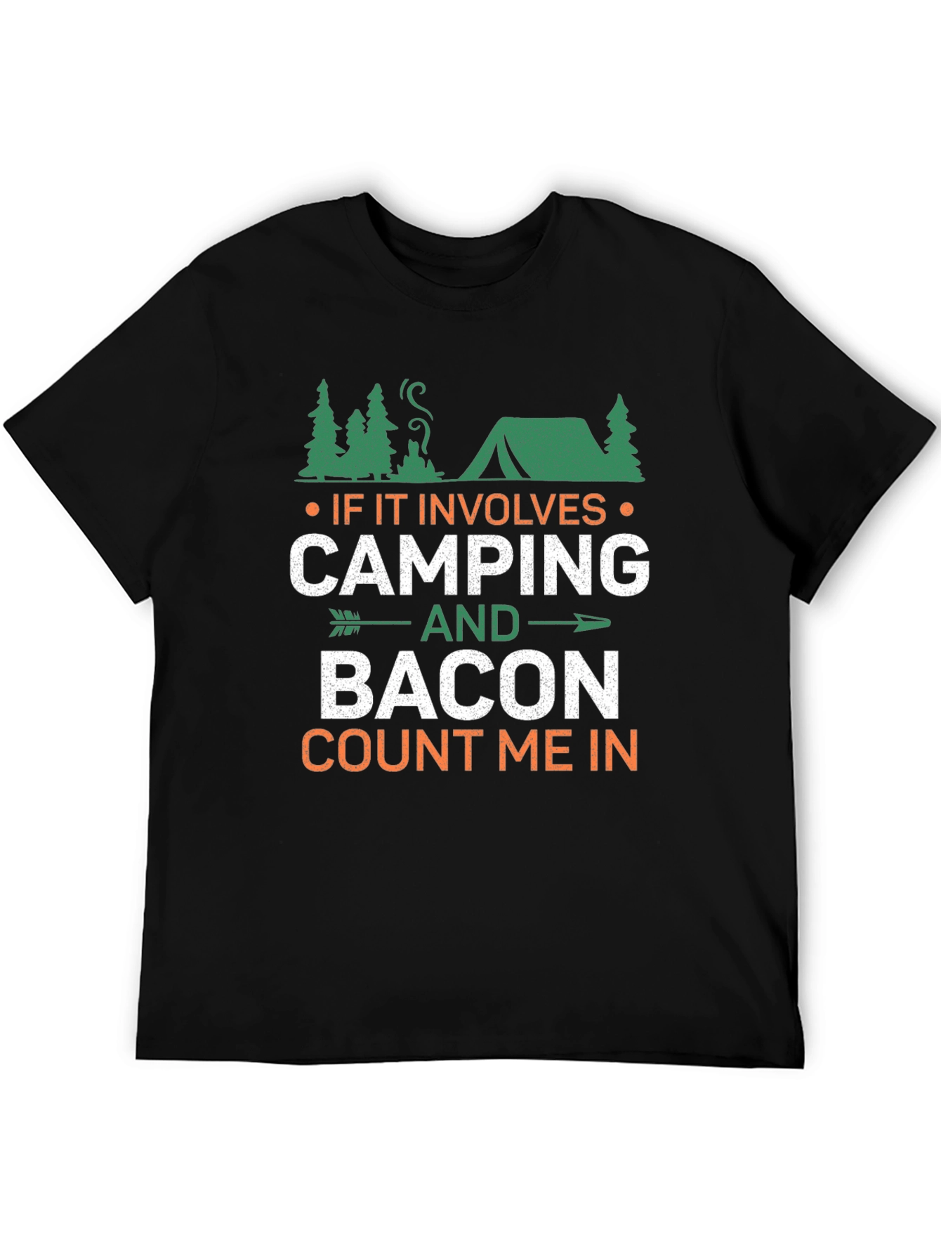 Camping & Bacon Mens T-Shirt - Count Me In!