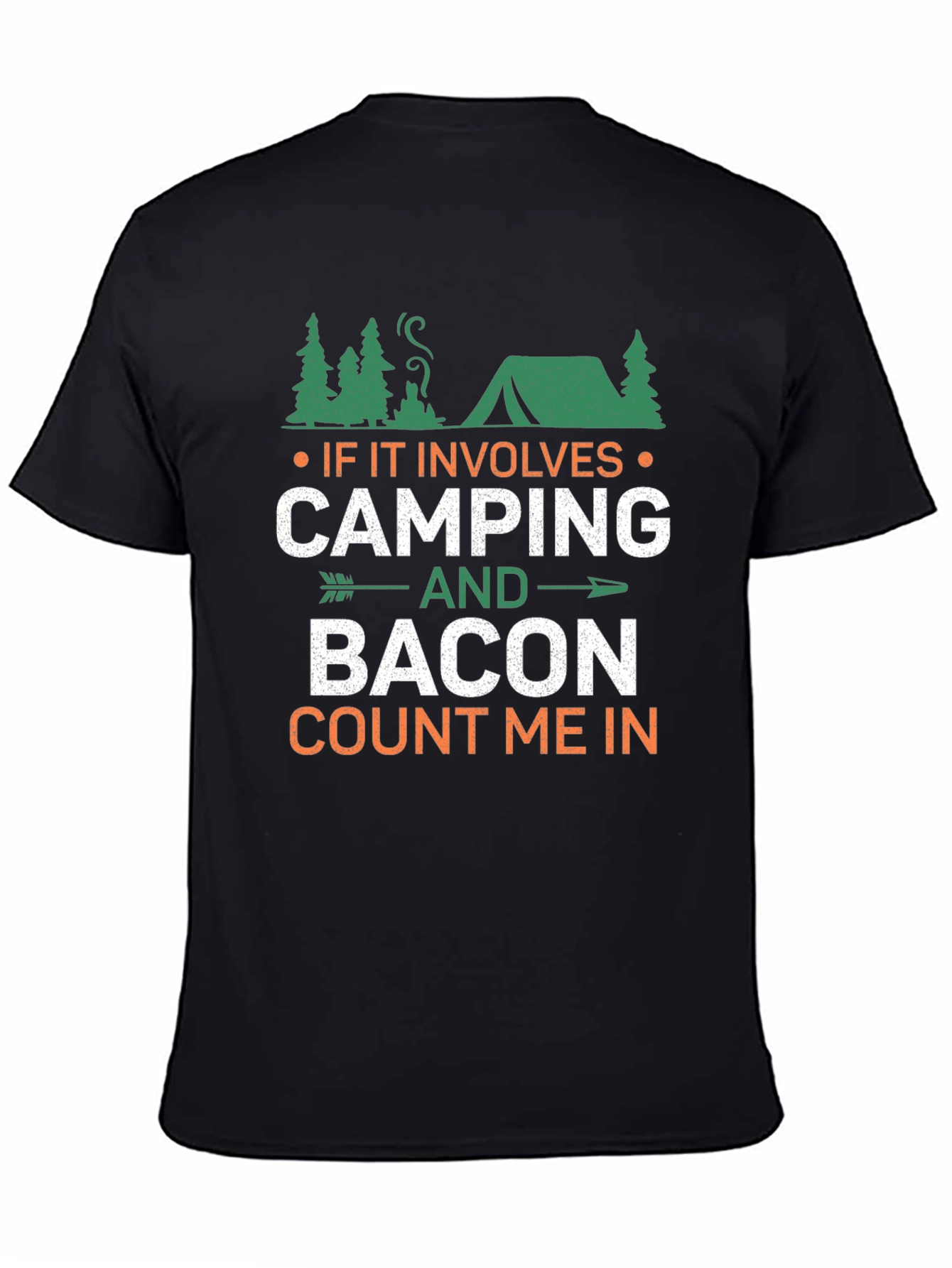 Camping & Bacon Mens T-Shirt - Count Me In!