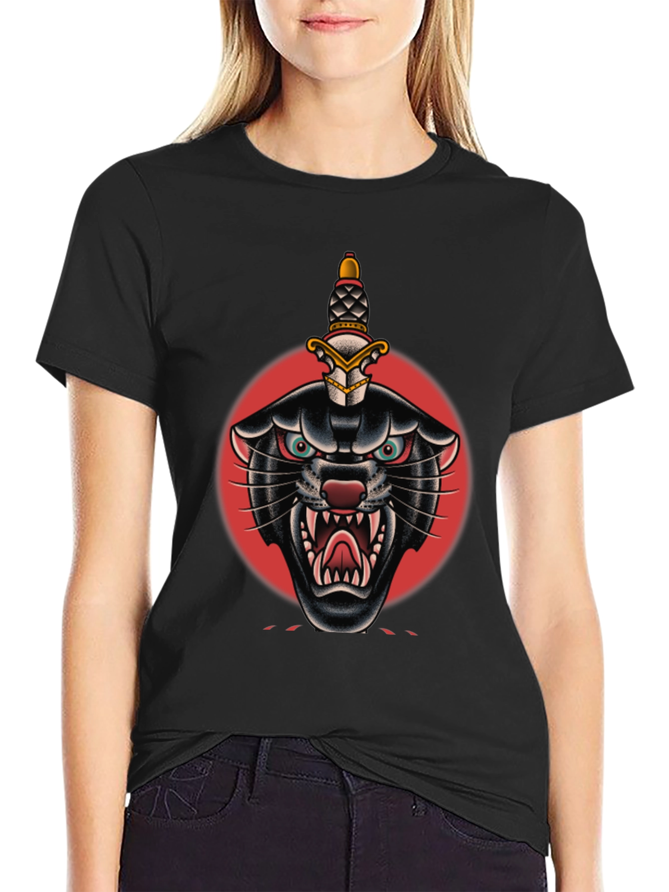 Black Panther Dagger Graphic Tee - Bold Streetwear Style