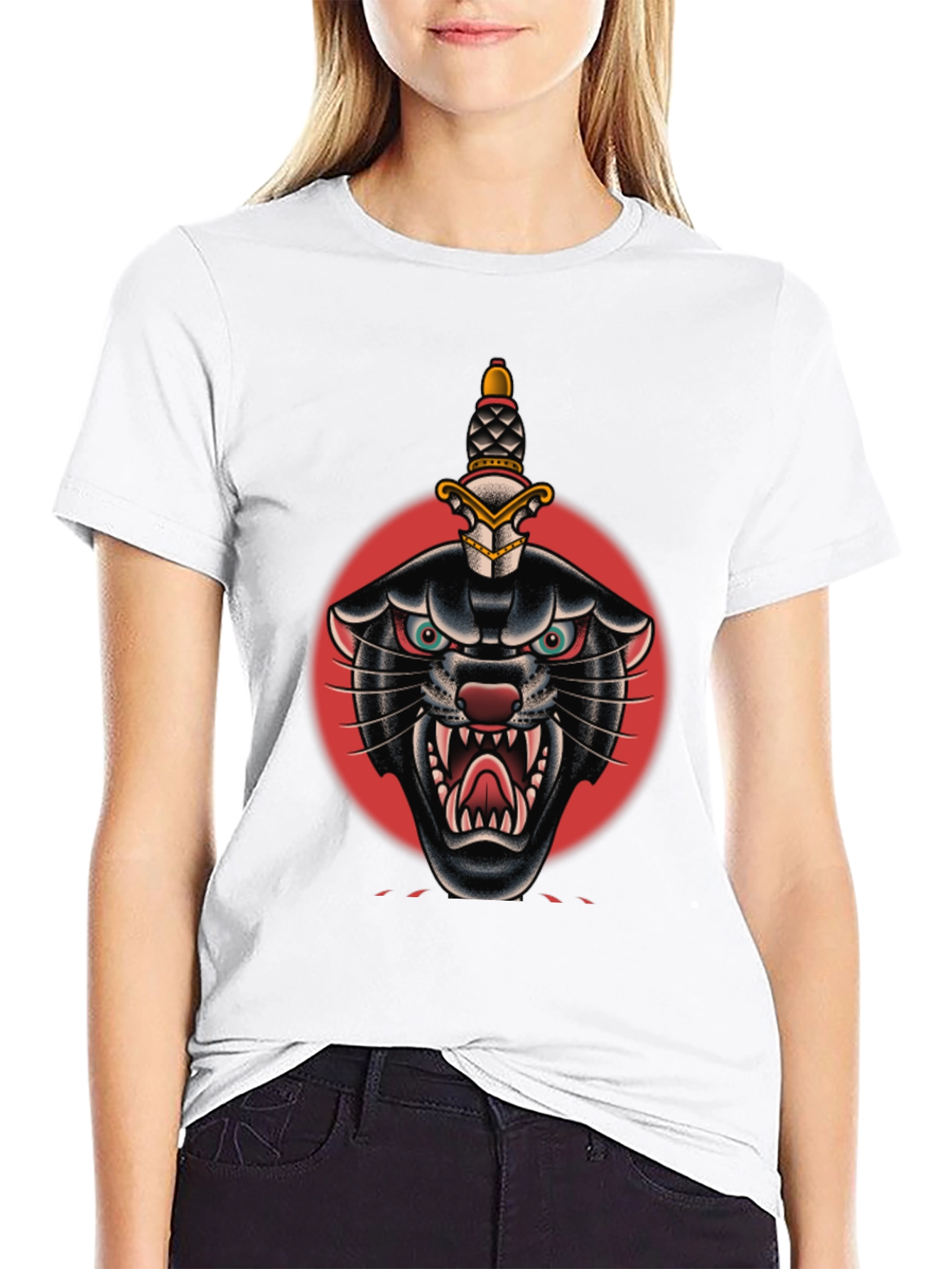 Black Panther Dagger Graphic Tee - Bold Streetwear Style