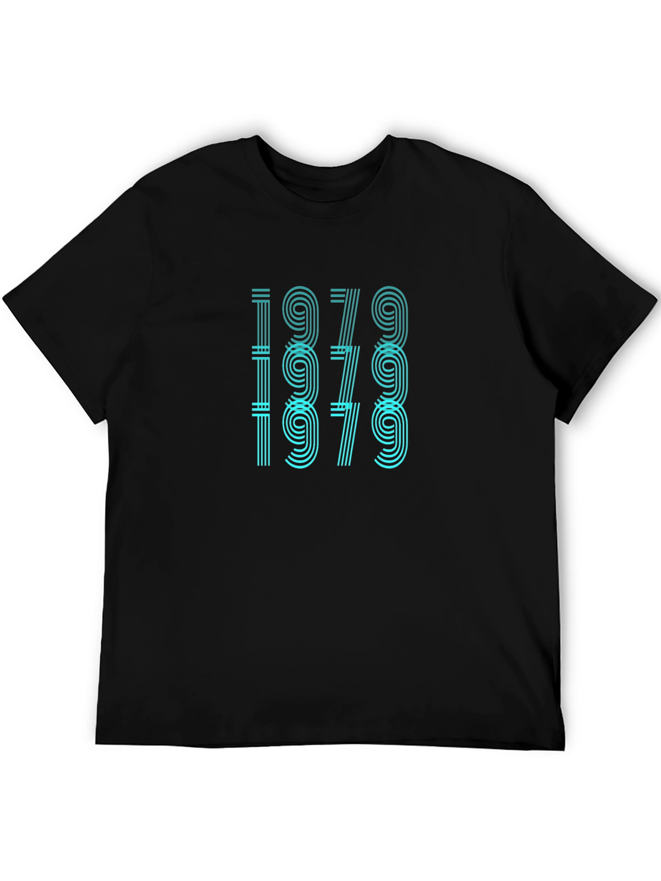 Retro 1979 Graphic Print Black T-Shirt