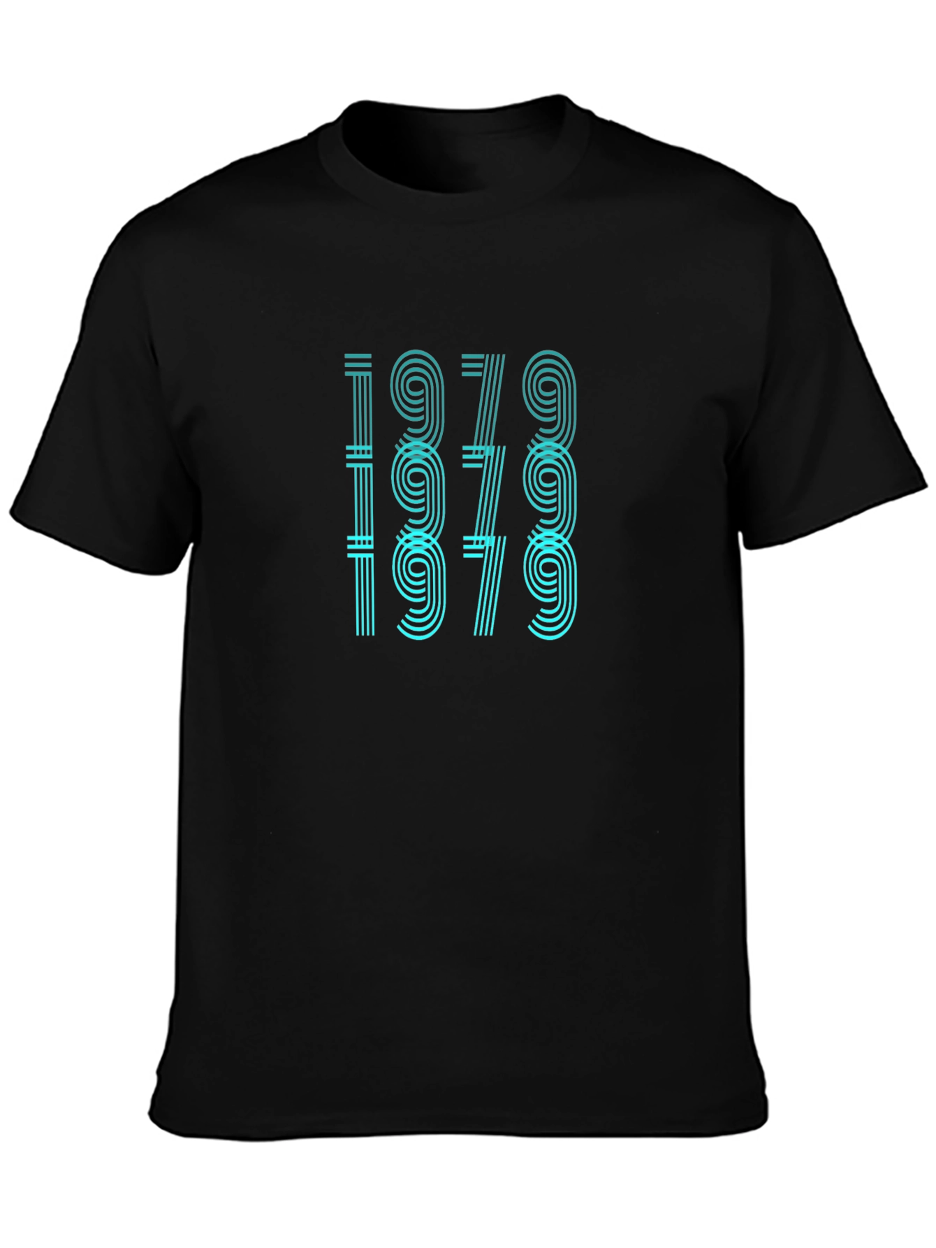 Retro 1979 Graphic Print Black T-Shirt