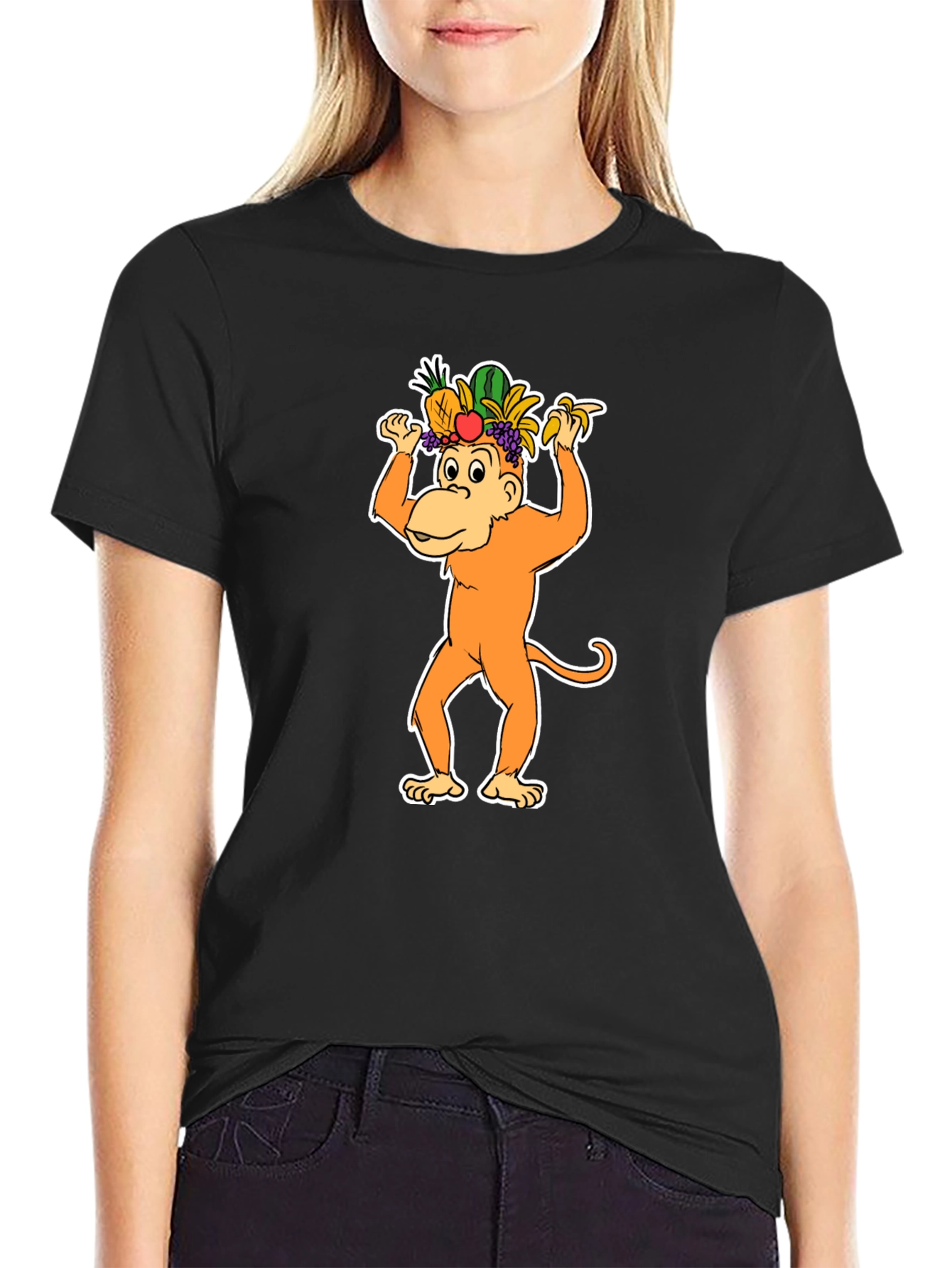 Fruit Hat Monkey T-Shirt - Fun Graphic Tee