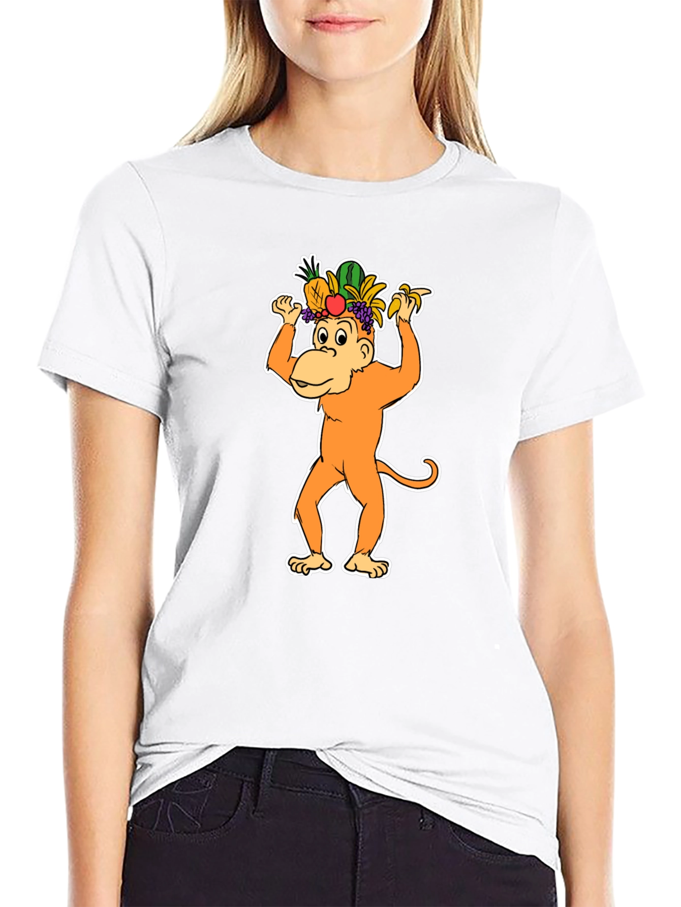 Fruit Hat Monkey T-Shirt - Fun Graphic Tee
