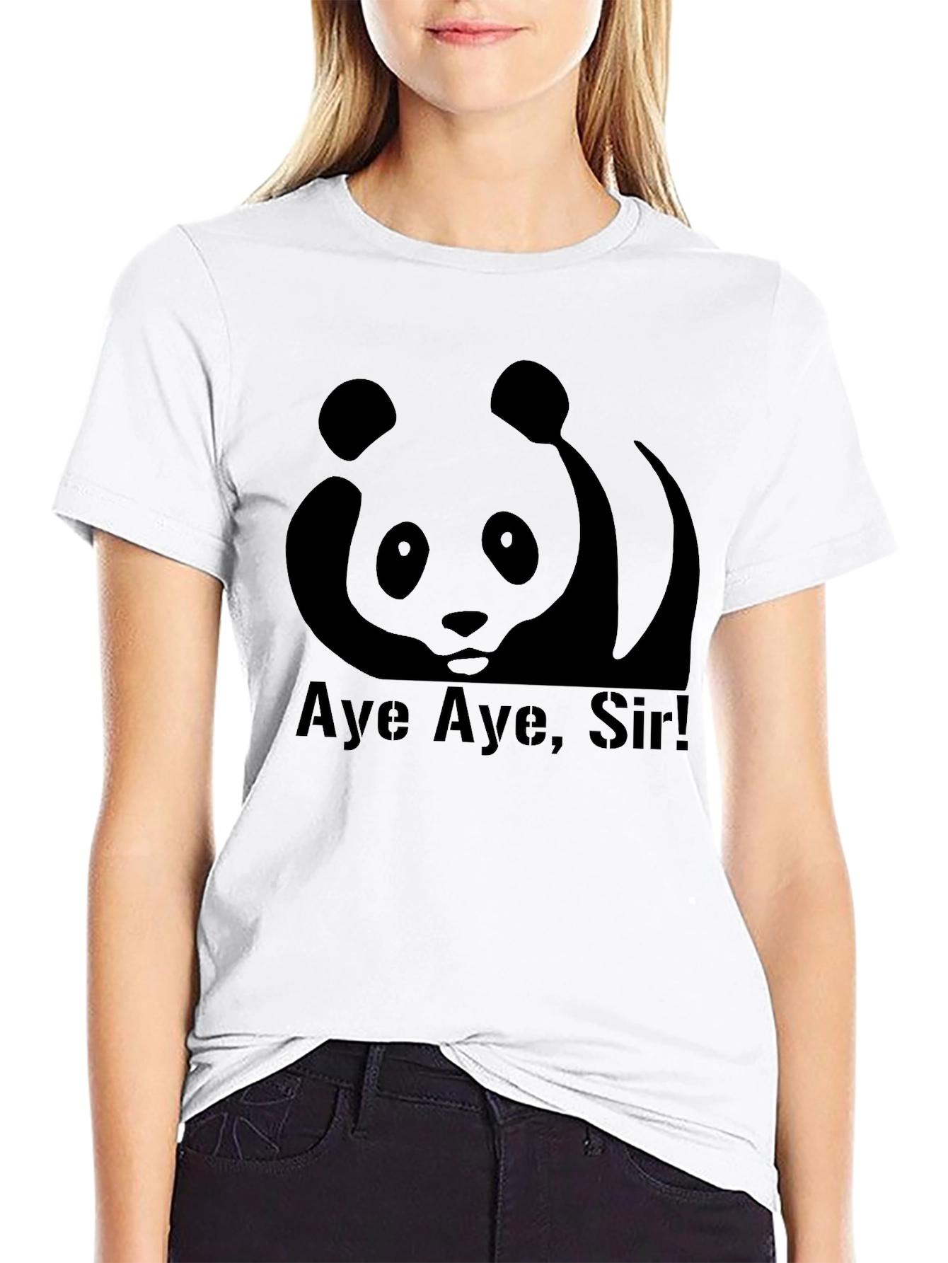 Aye Aye Sir Panda T-Shirt - Black Graphic Tee
