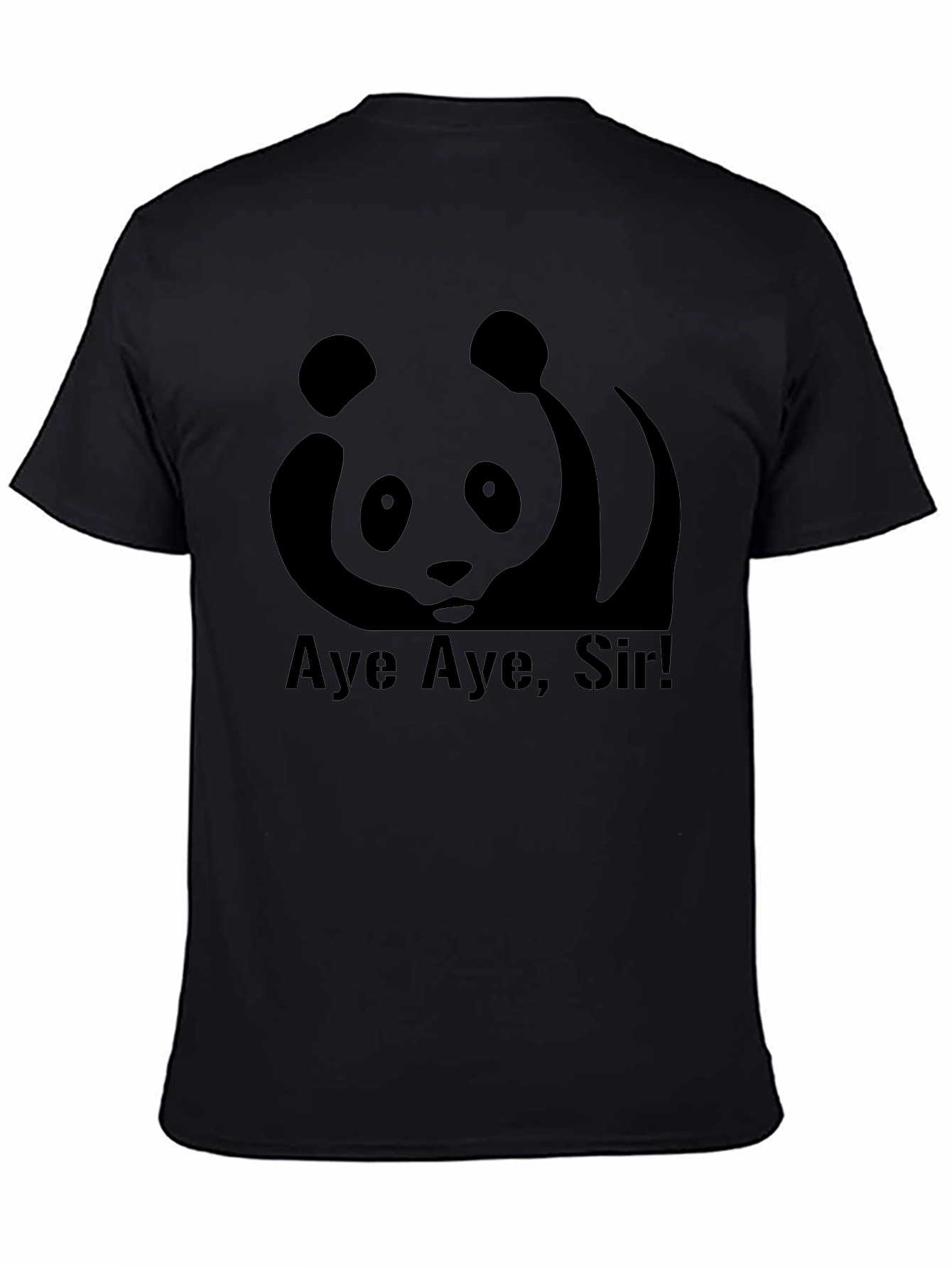 Aye Aye Sir Panda T-Shirt - Black Graphic Tee
