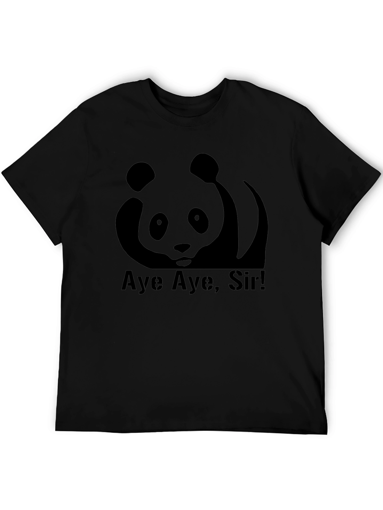 Aye Aye Sir Panda T-Shirt - Black Graphic Tee
