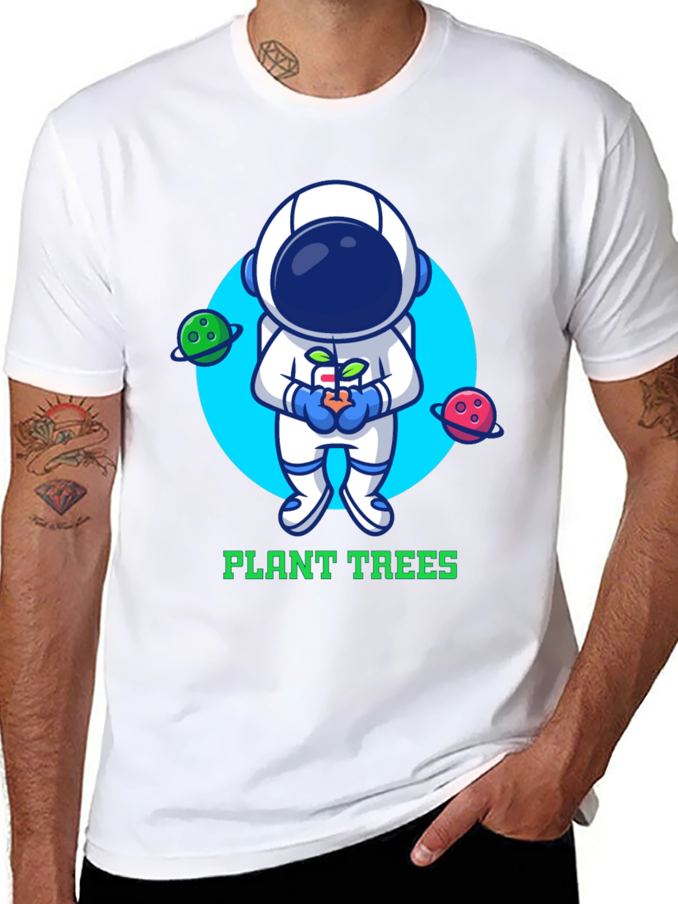Plant Trees Astronaut Graphic Tee