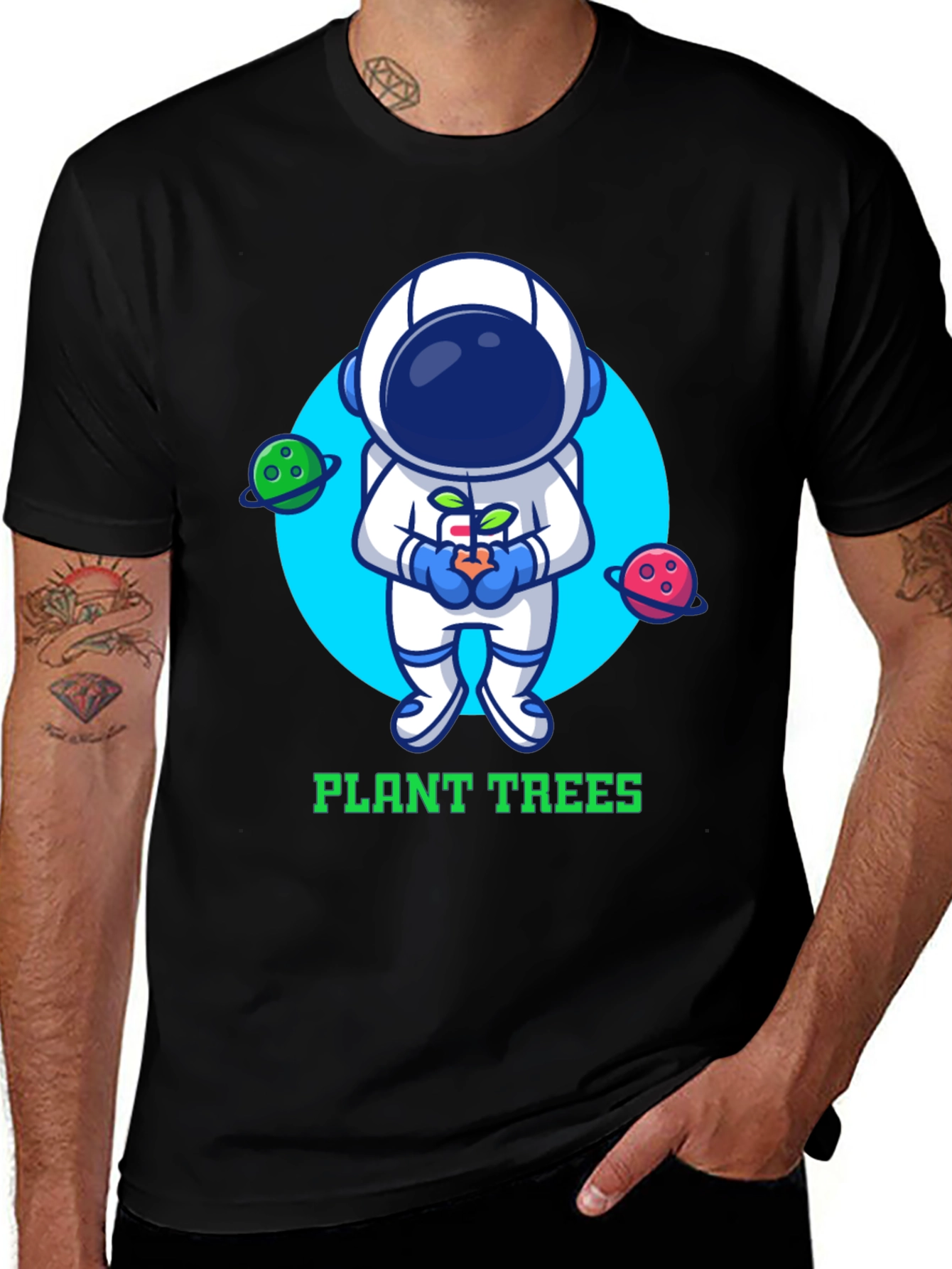 Plant Trees Astronaut Graphic Tee