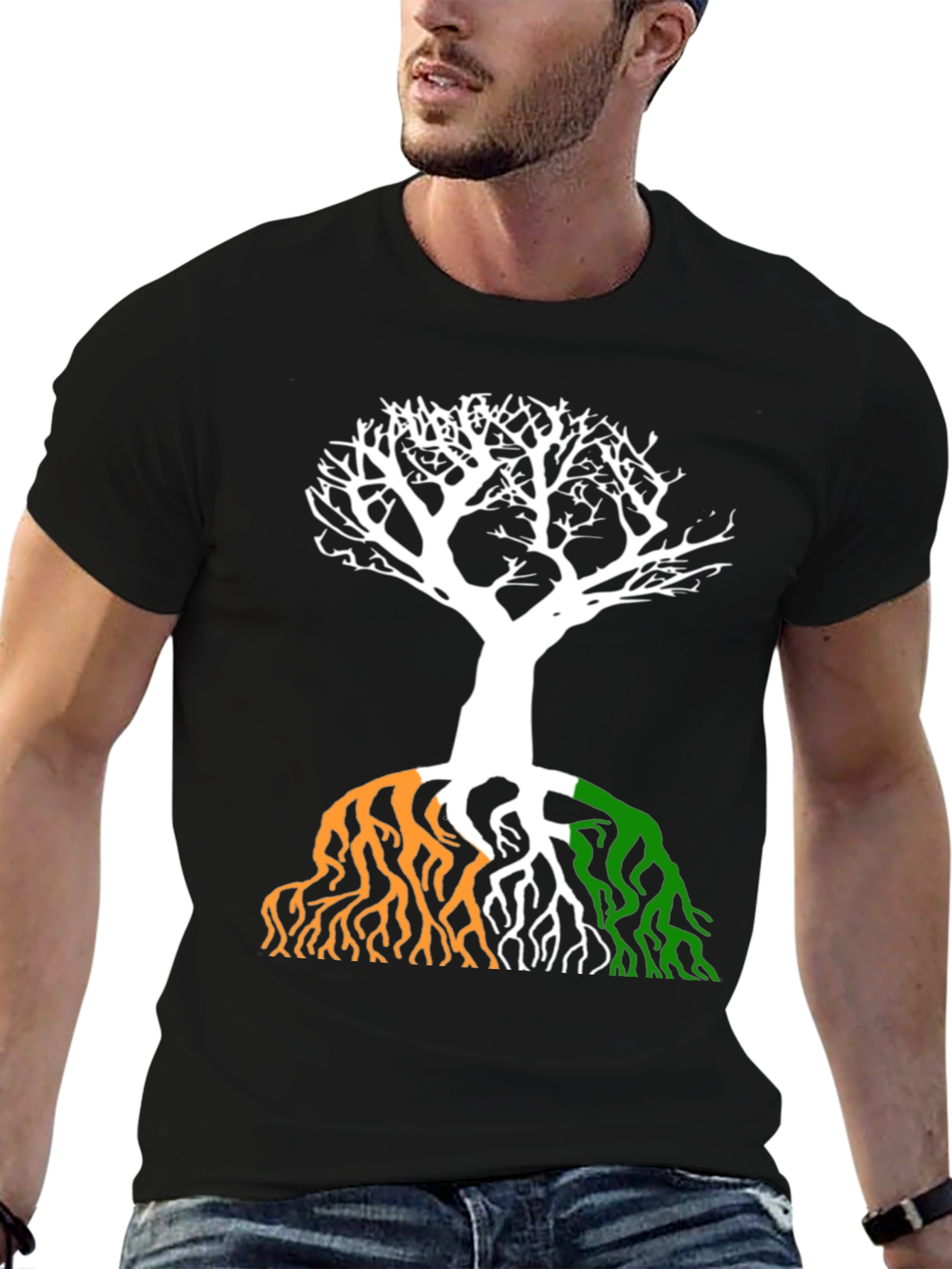 Irish Flag Tree Graphic Tee - Black