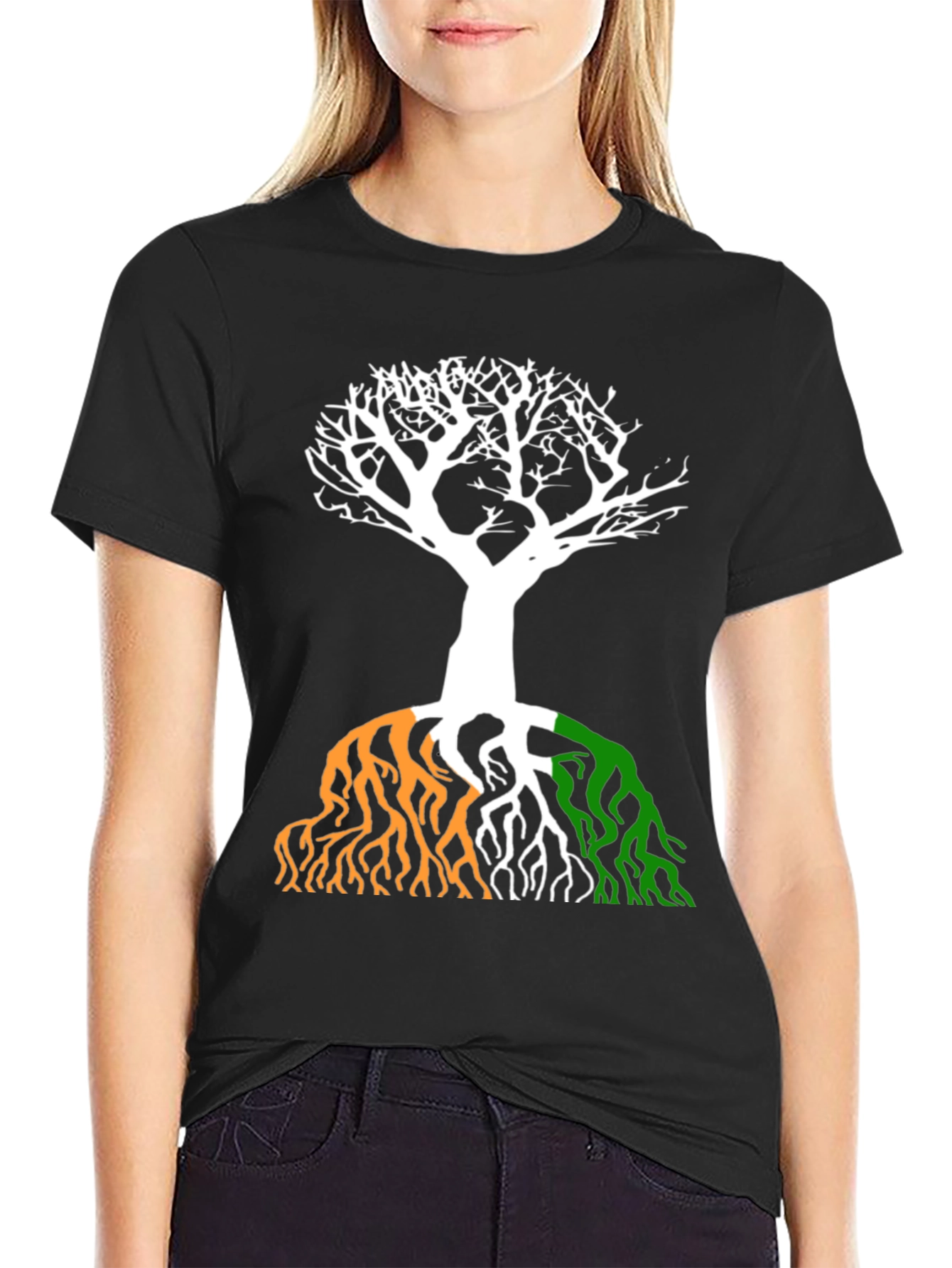 Irish Flag Tree Graphic Tee - Black