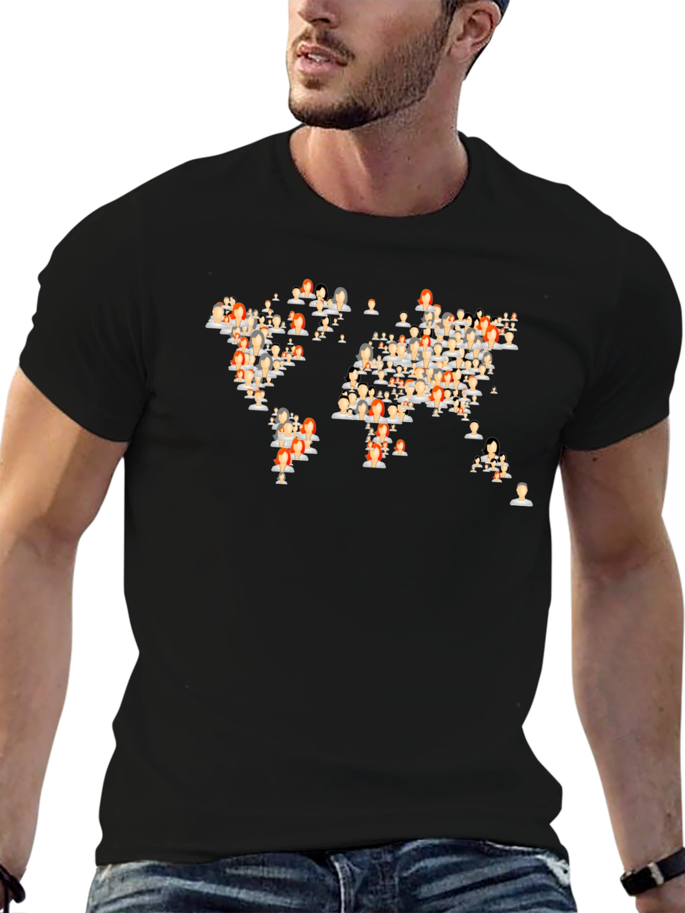 Global Community Black Graphic T-Shirt