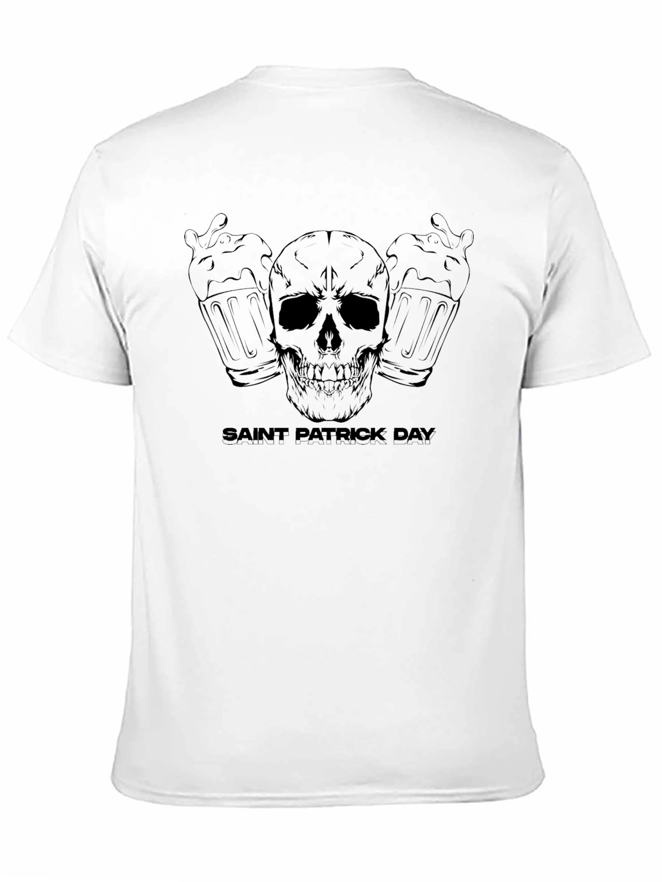 Saint Patricks Day Skull & Beer Graphic Tee