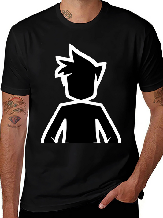 Stylized Silhouette Graphic Tee - Black