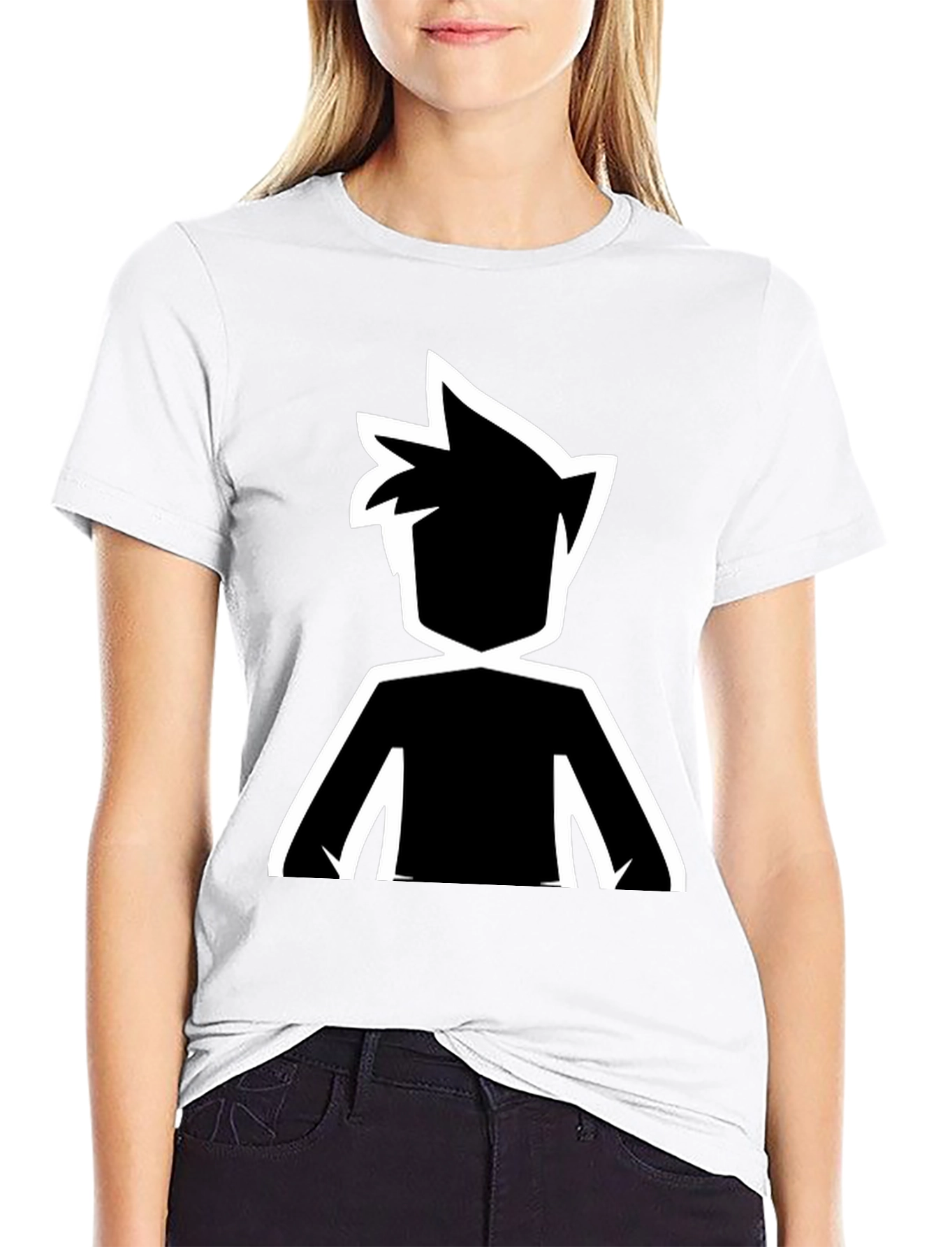 Stylized Silhouette Graphic Tee - Black