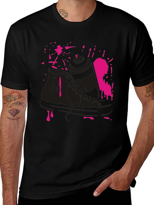 Sneaker & Spray Paint Graphic T-Shirt