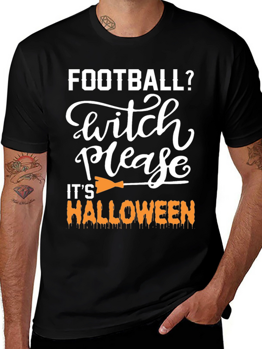 Football Witch Please Halloween Graphic Tee