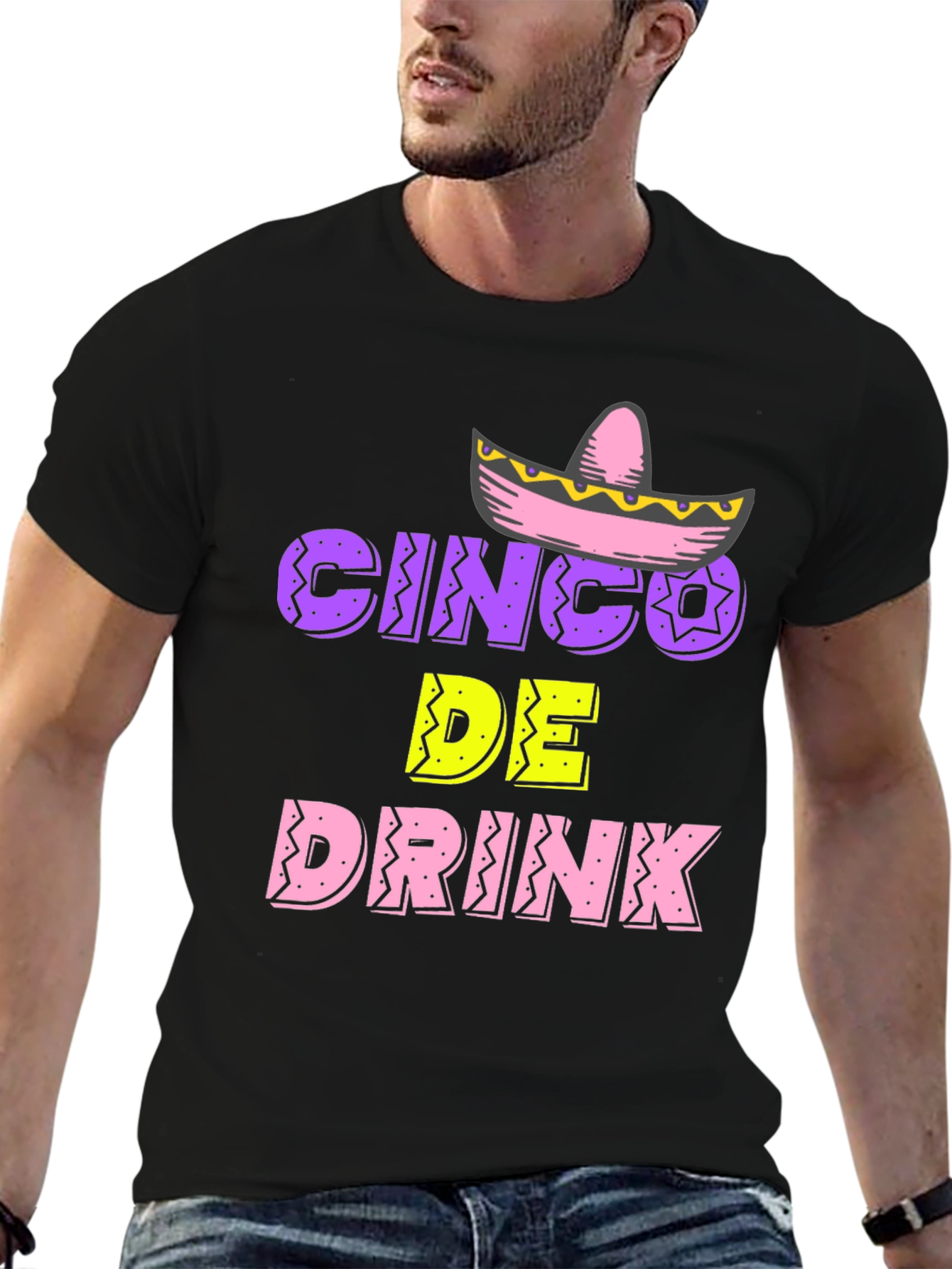 Cinco De Drink Mens Black T-Shirt