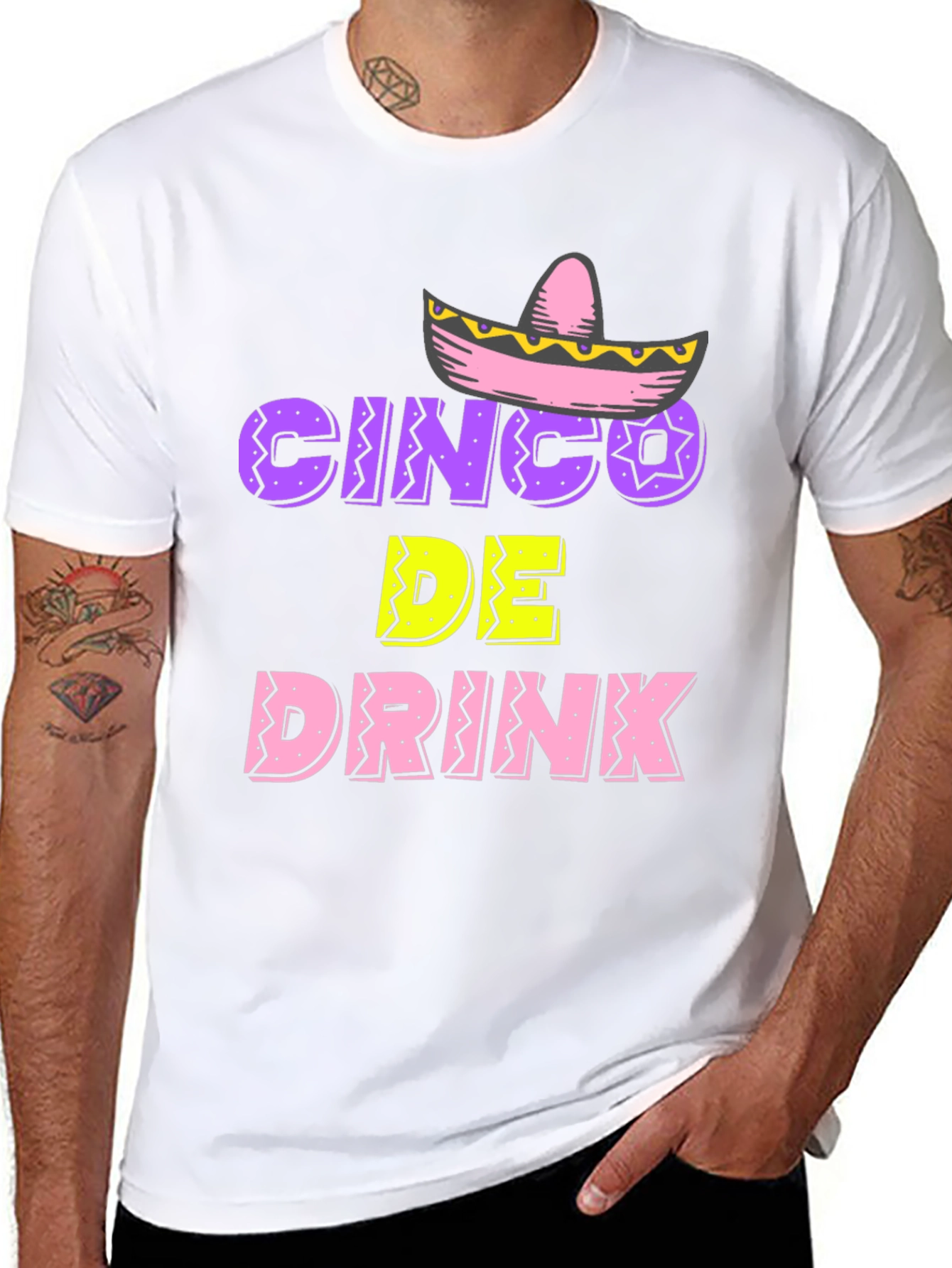 Cinco De Drink Mens Black T-Shirt