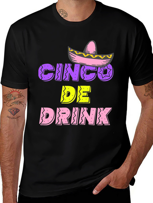 Cinco De Drink Mens Black T-Shirt