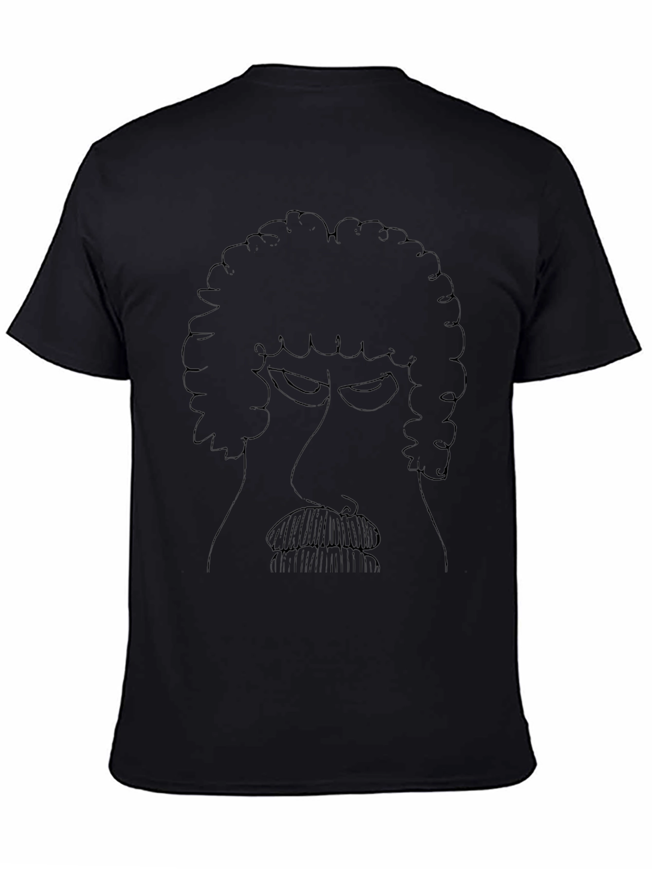 Retro Cartoon Face Black T-Shirt