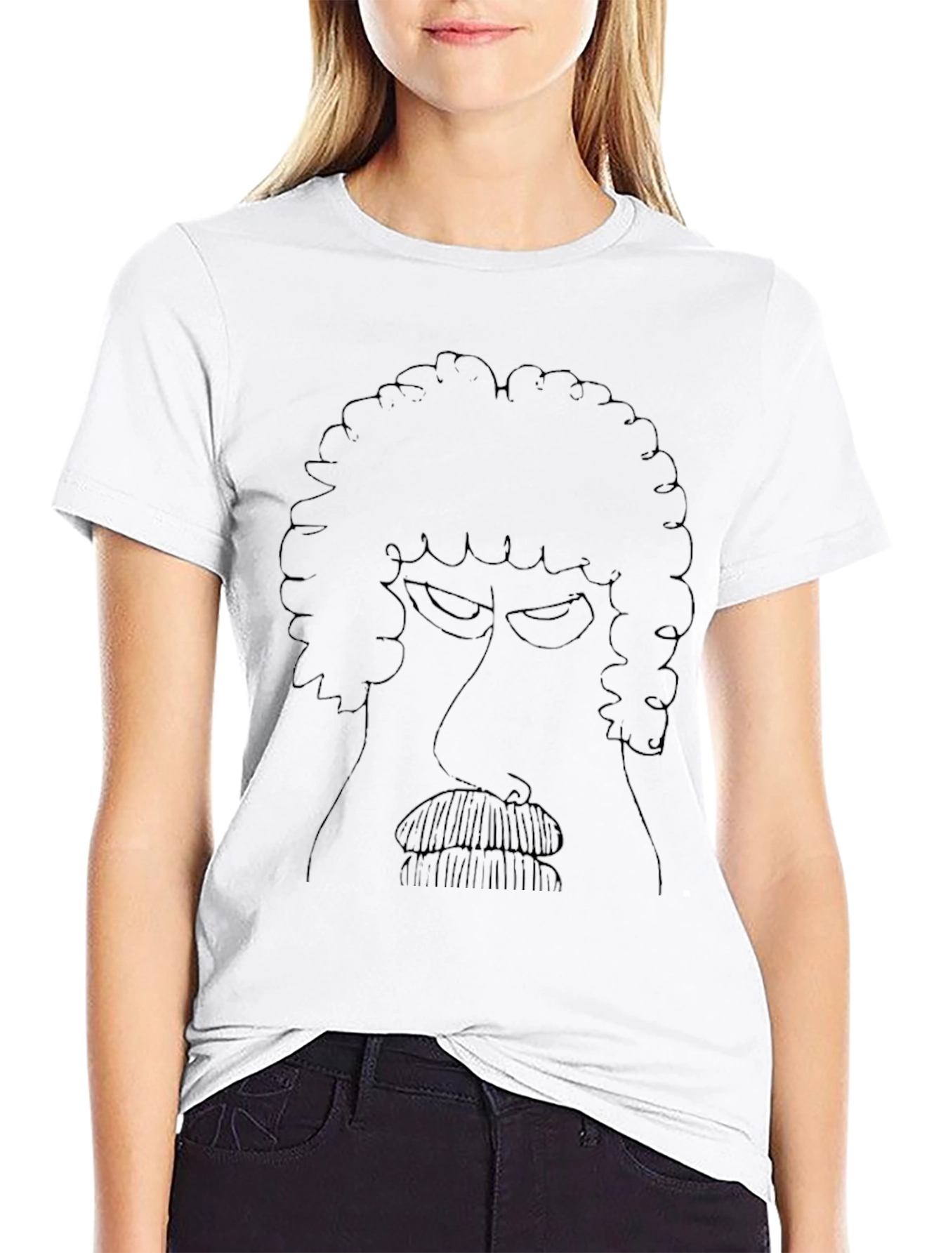 Retro Cartoon Face Black T-Shirt