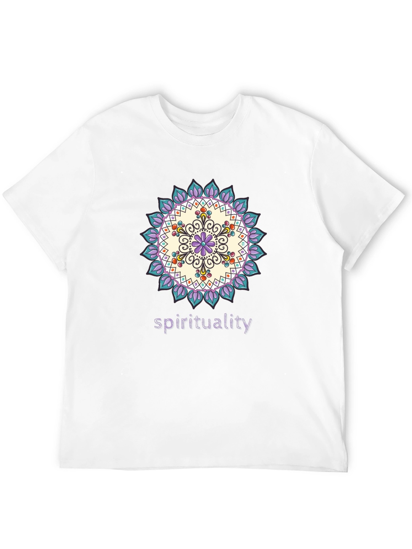 Spiritual Mandala Design Black T-Shirt