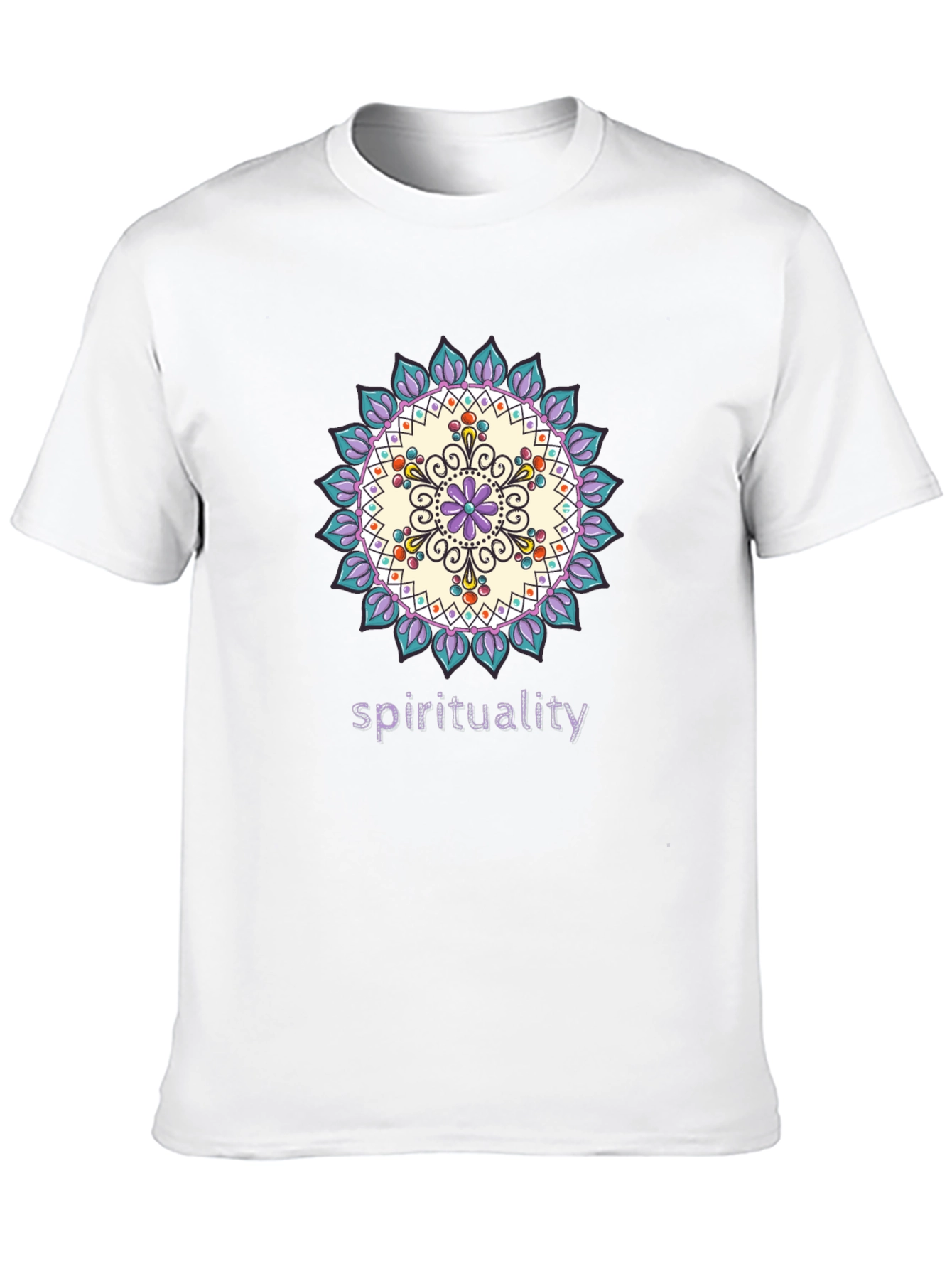 Spiritual Mandala Design Black T-Shirt