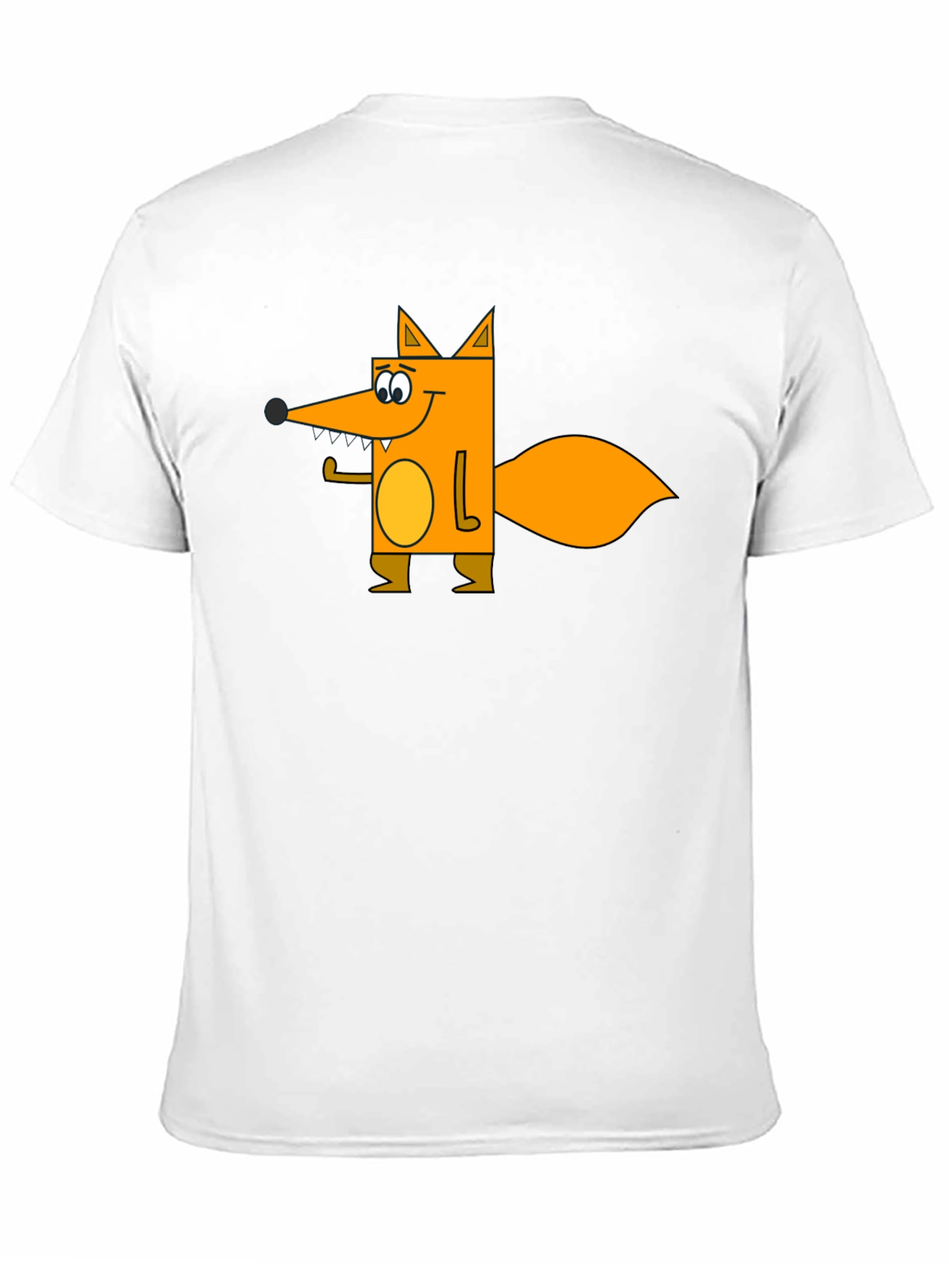 Cartoon Fox Graphic Tee - Black Casual Shirt