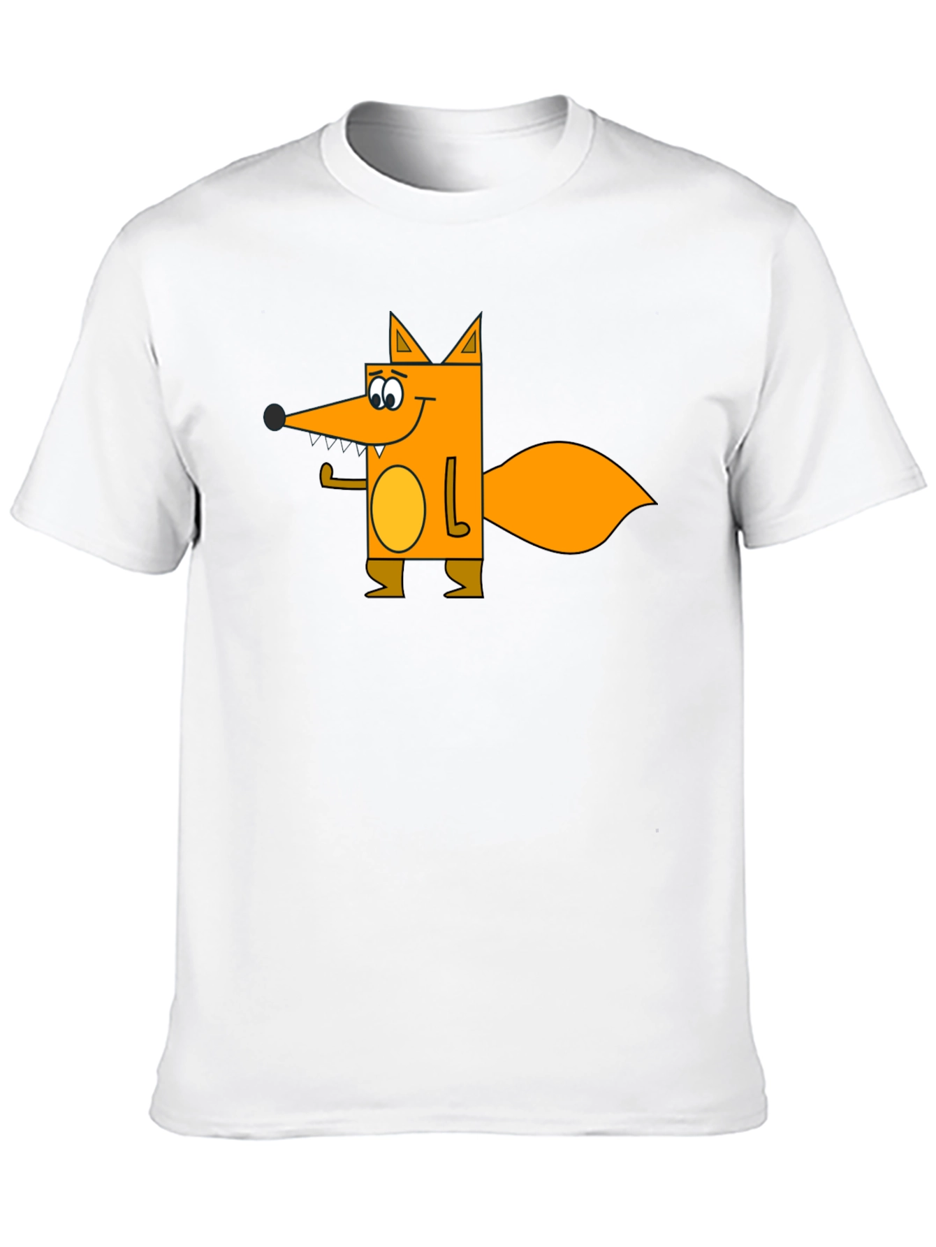 Cartoon Fox Graphic Tee - Black Casual Shirt