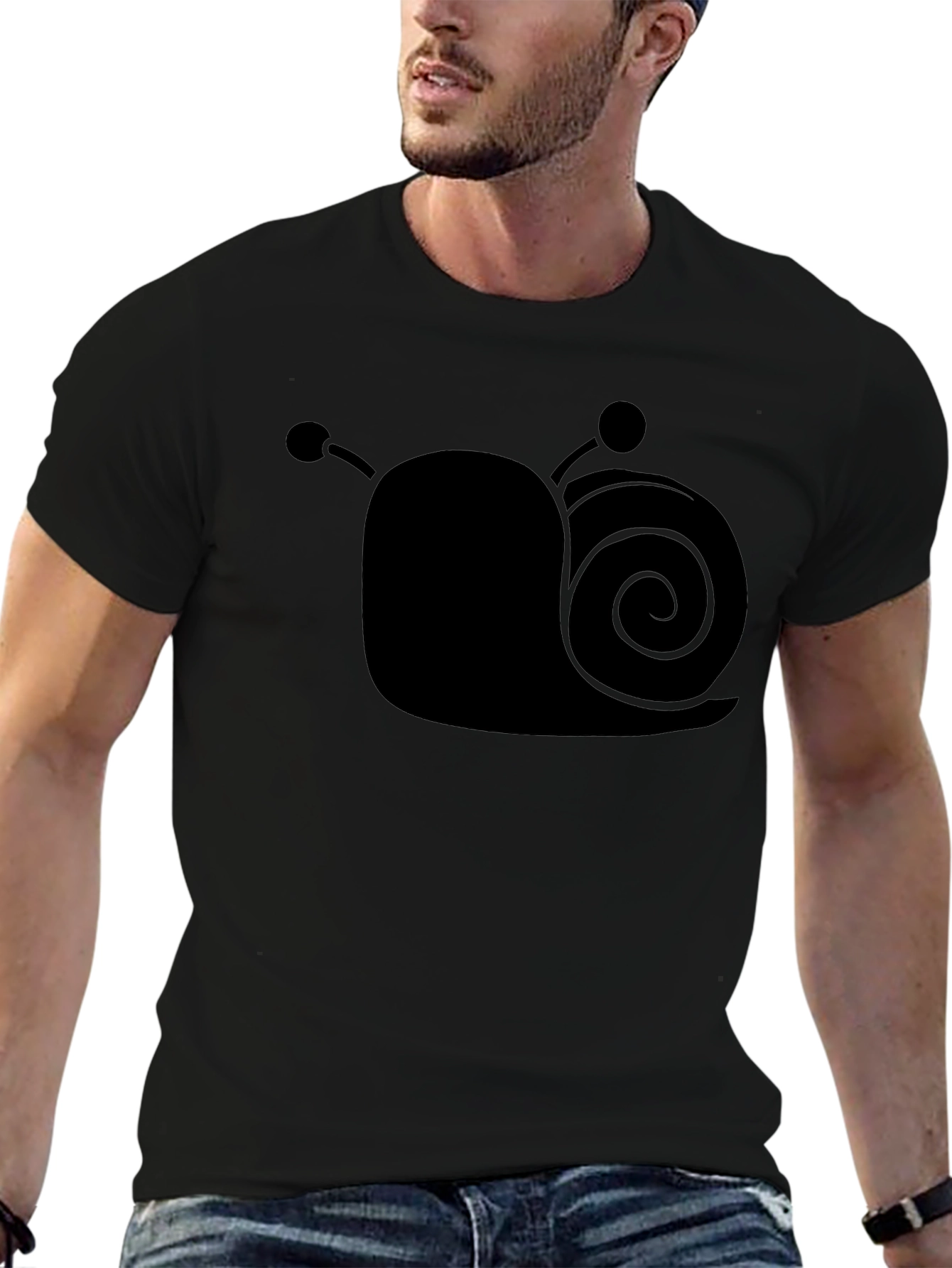 Snail Graphic Black T-Shirt - Unique Design