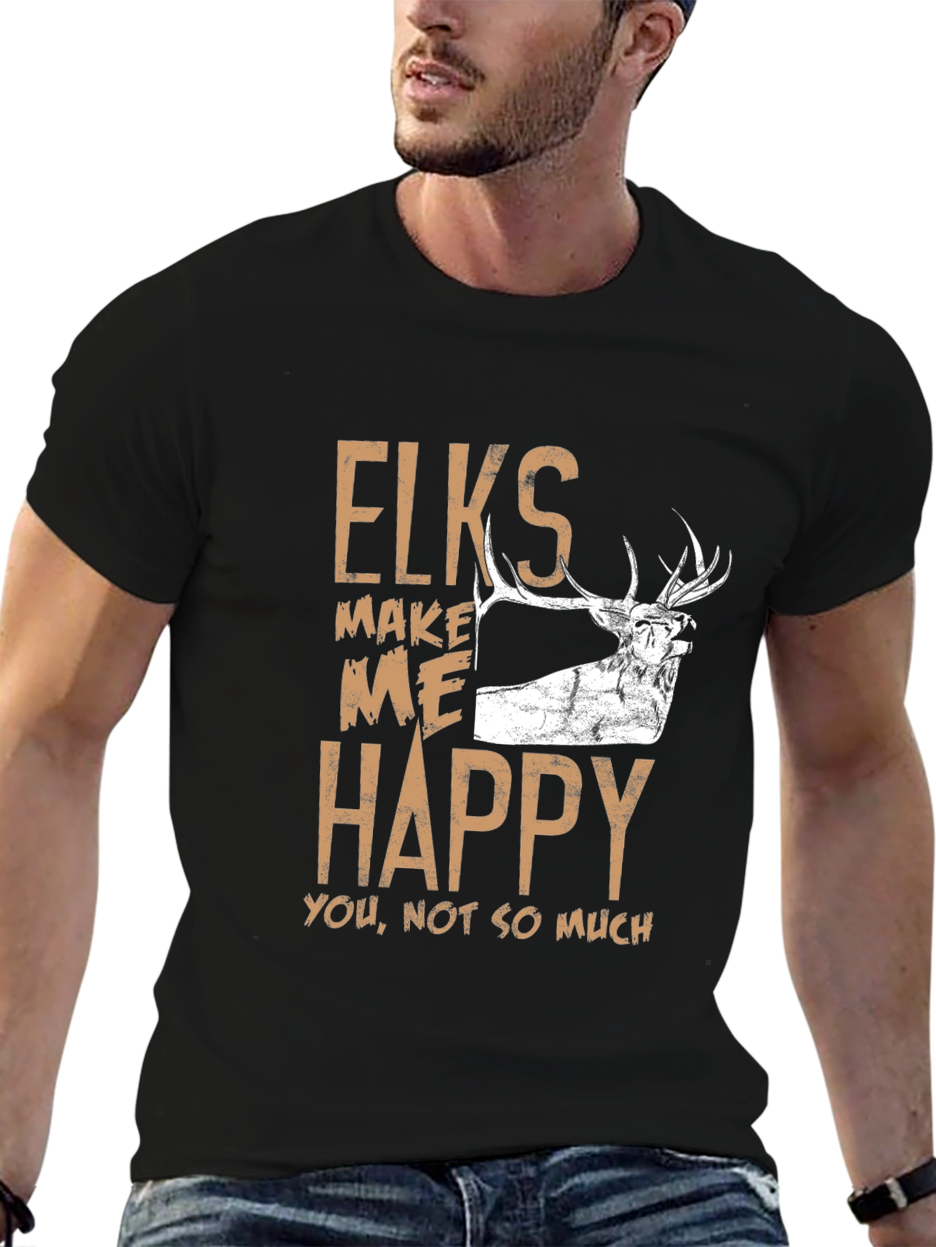 Elk Lover Graphic T-Shirt - Humorous Hunting Tee