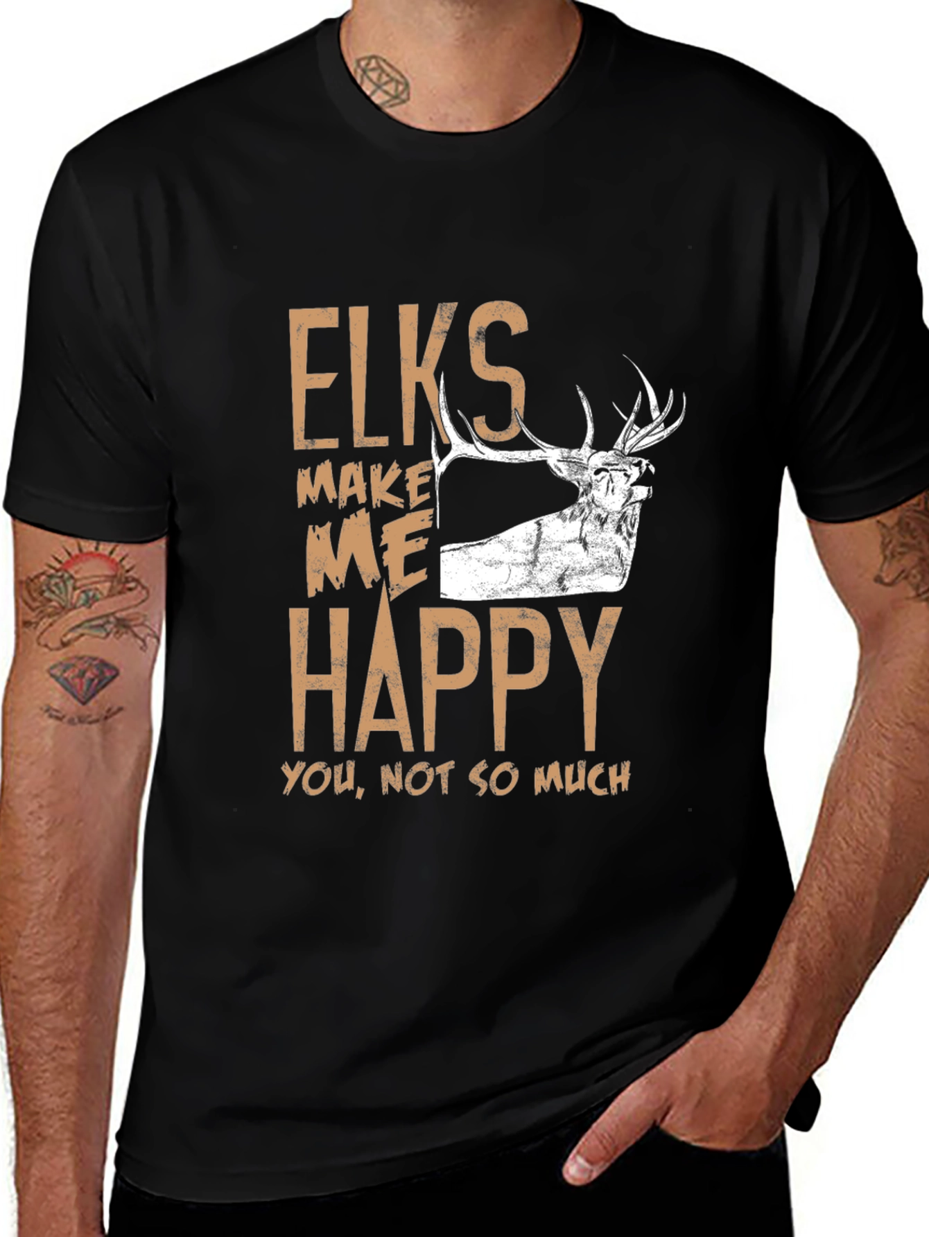 Elk Lover Graphic T-Shirt - Humorous Hunting Tee