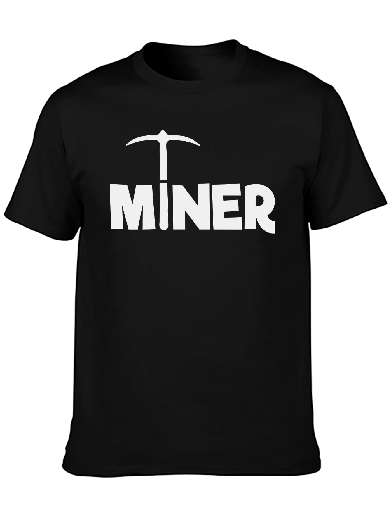 Miner Graphic T-Shirt - Black Crew Neck Tee