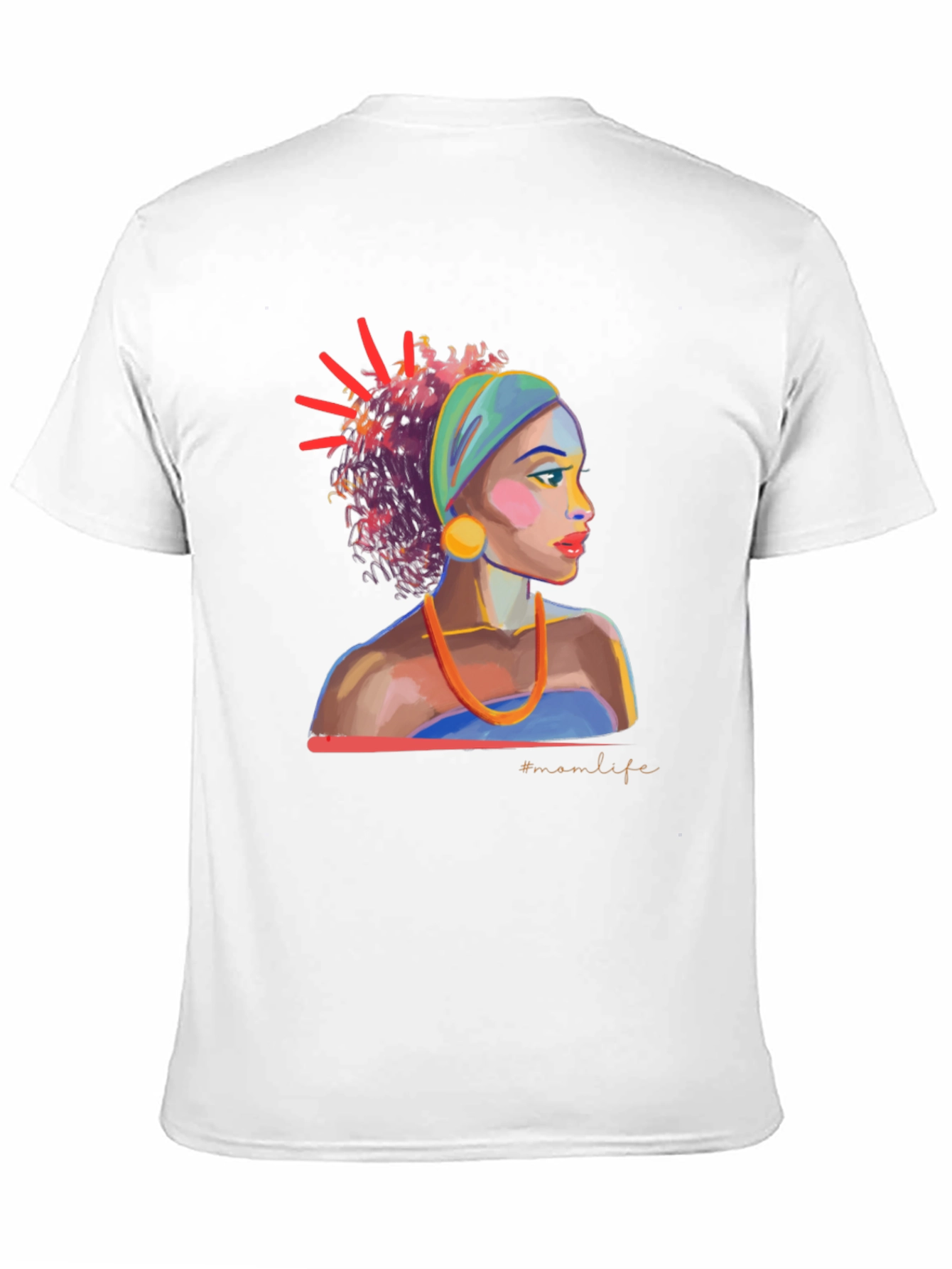 Stylish Black T-Shirt with Woman Portrait