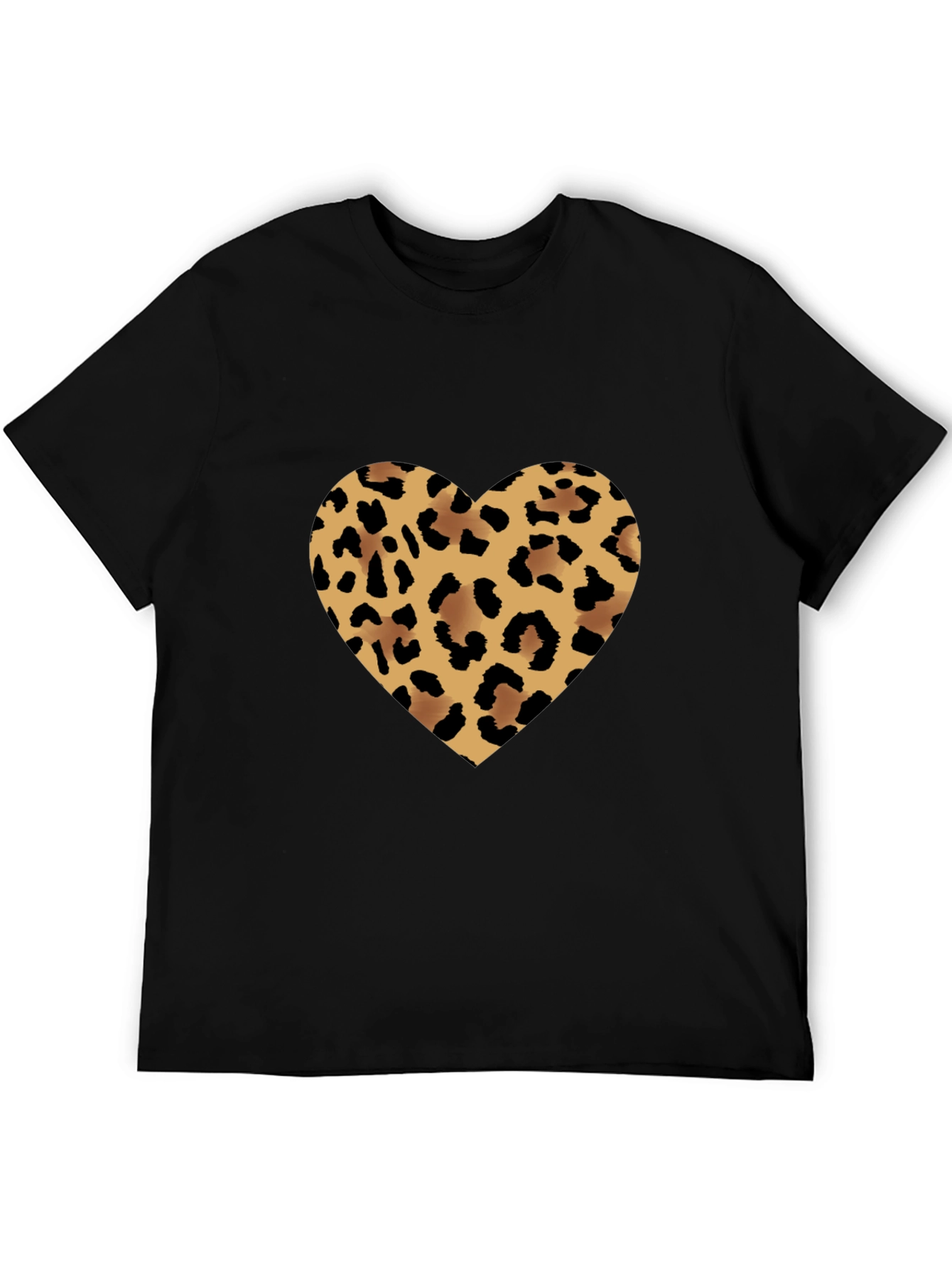 Leopard Heart Tee - Stylish Graphic T-Shirt
