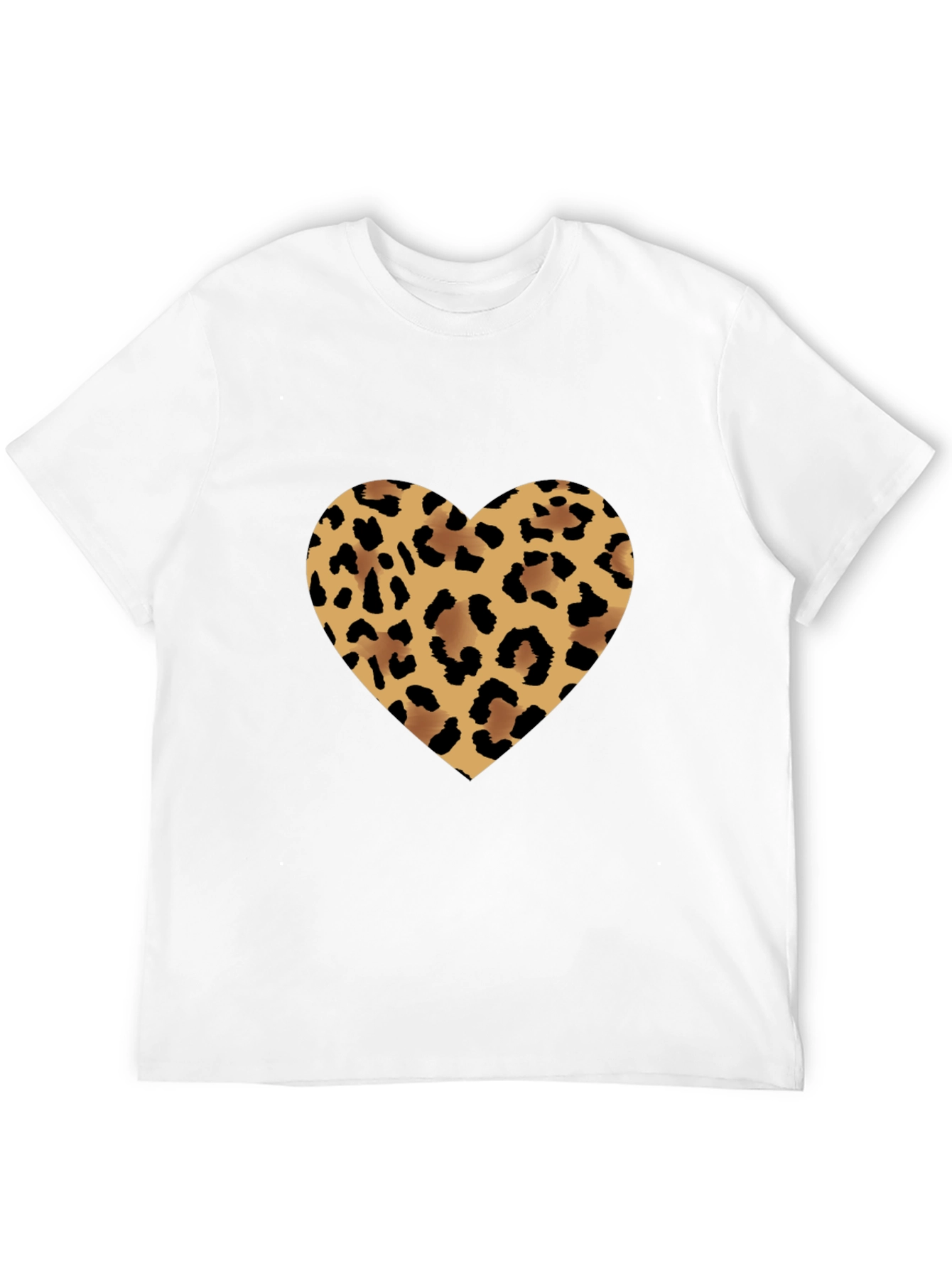 Leopard Heart Tee - Stylish Graphic T-Shirt