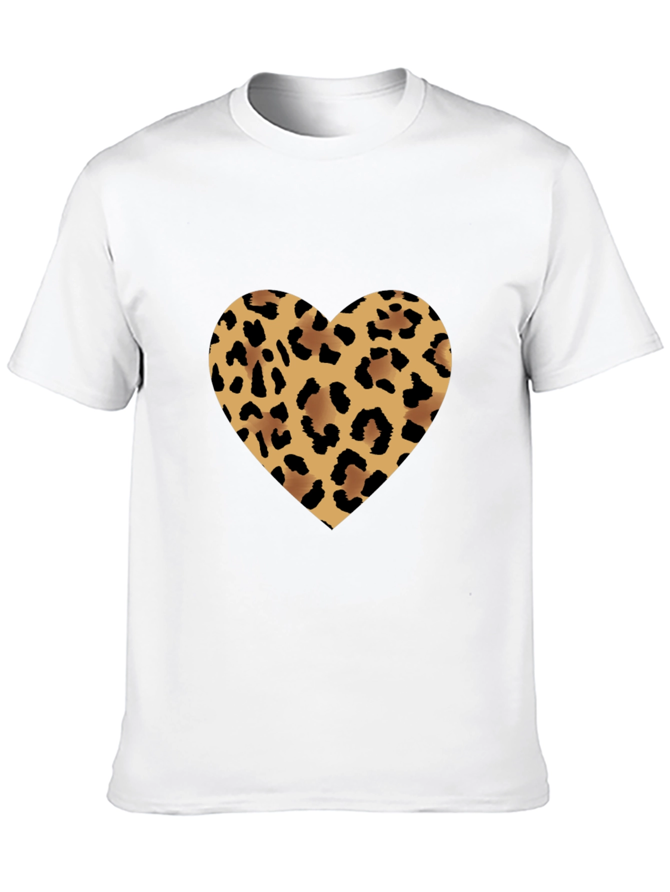Leopard Heart Tee - Stylish Graphic T-Shirt