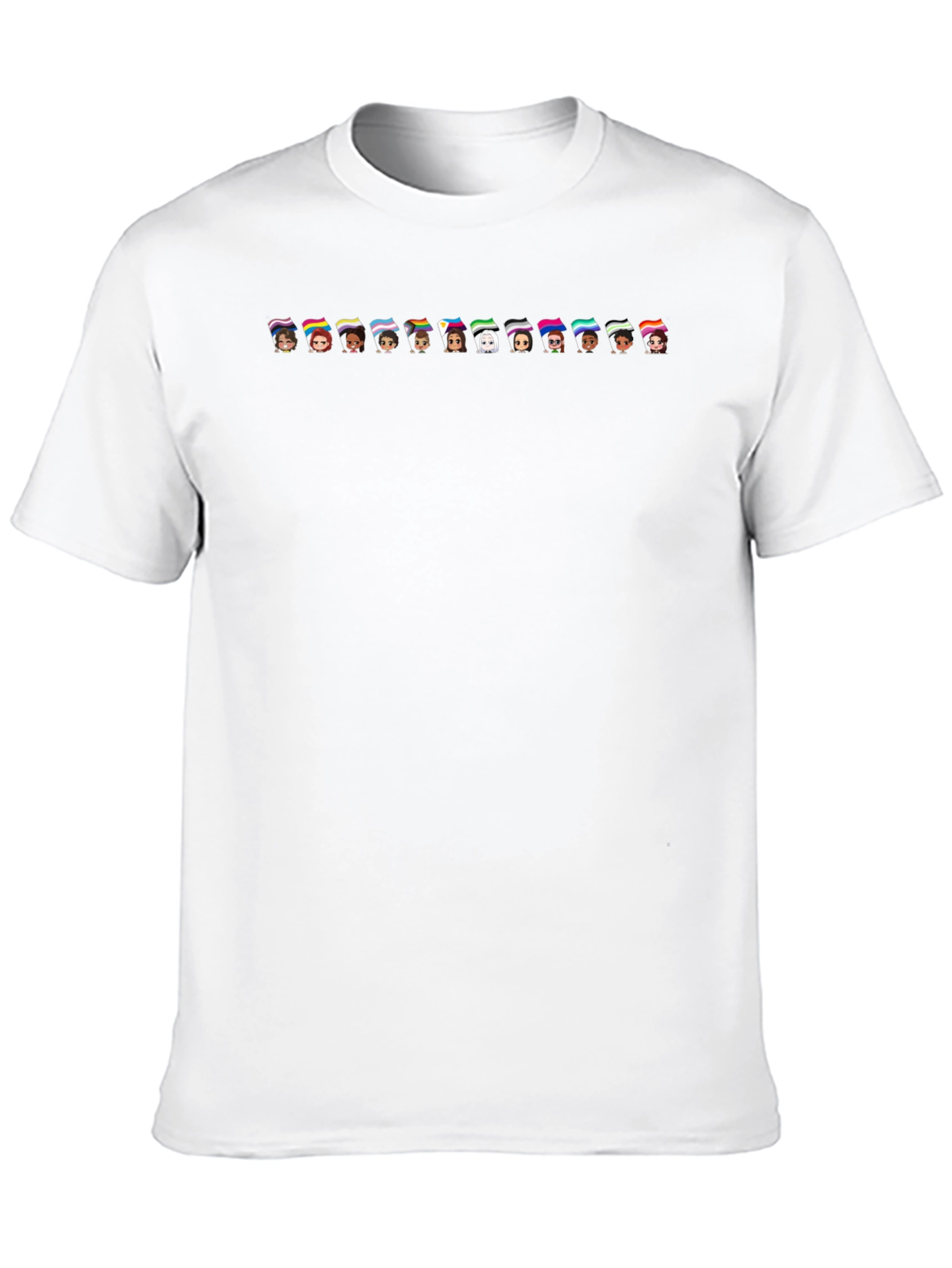 Pride Flags Faces Graphic T-Shirt