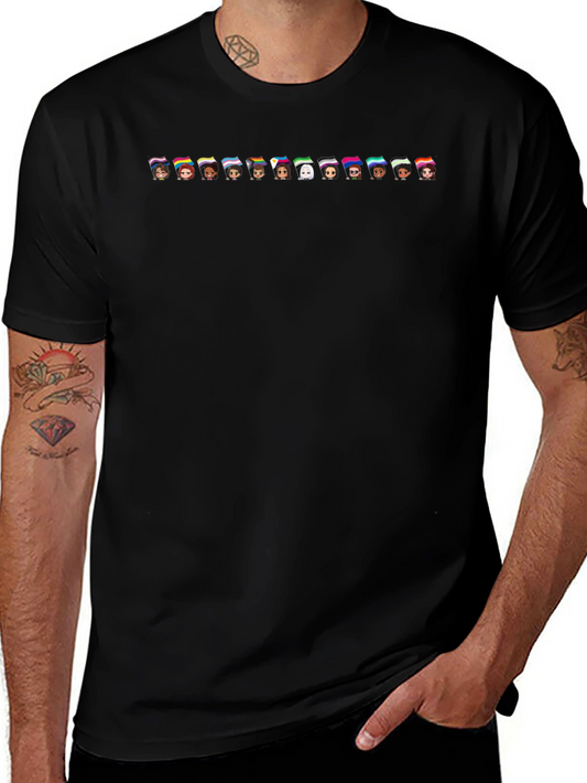Pride Flags Faces Graphic T-Shirt