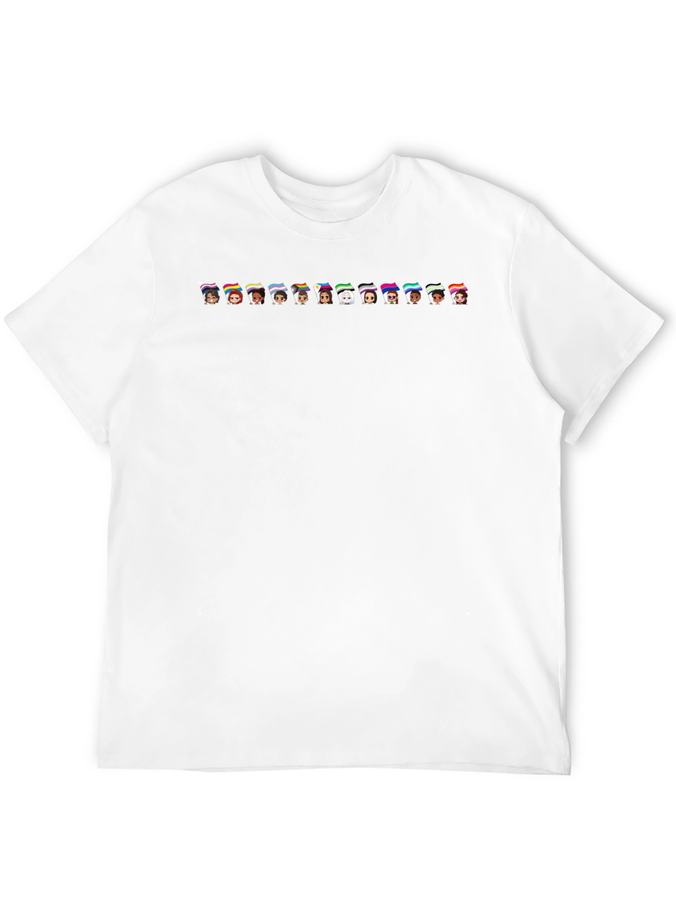 Pride Flags Faces Graphic T-Shirt