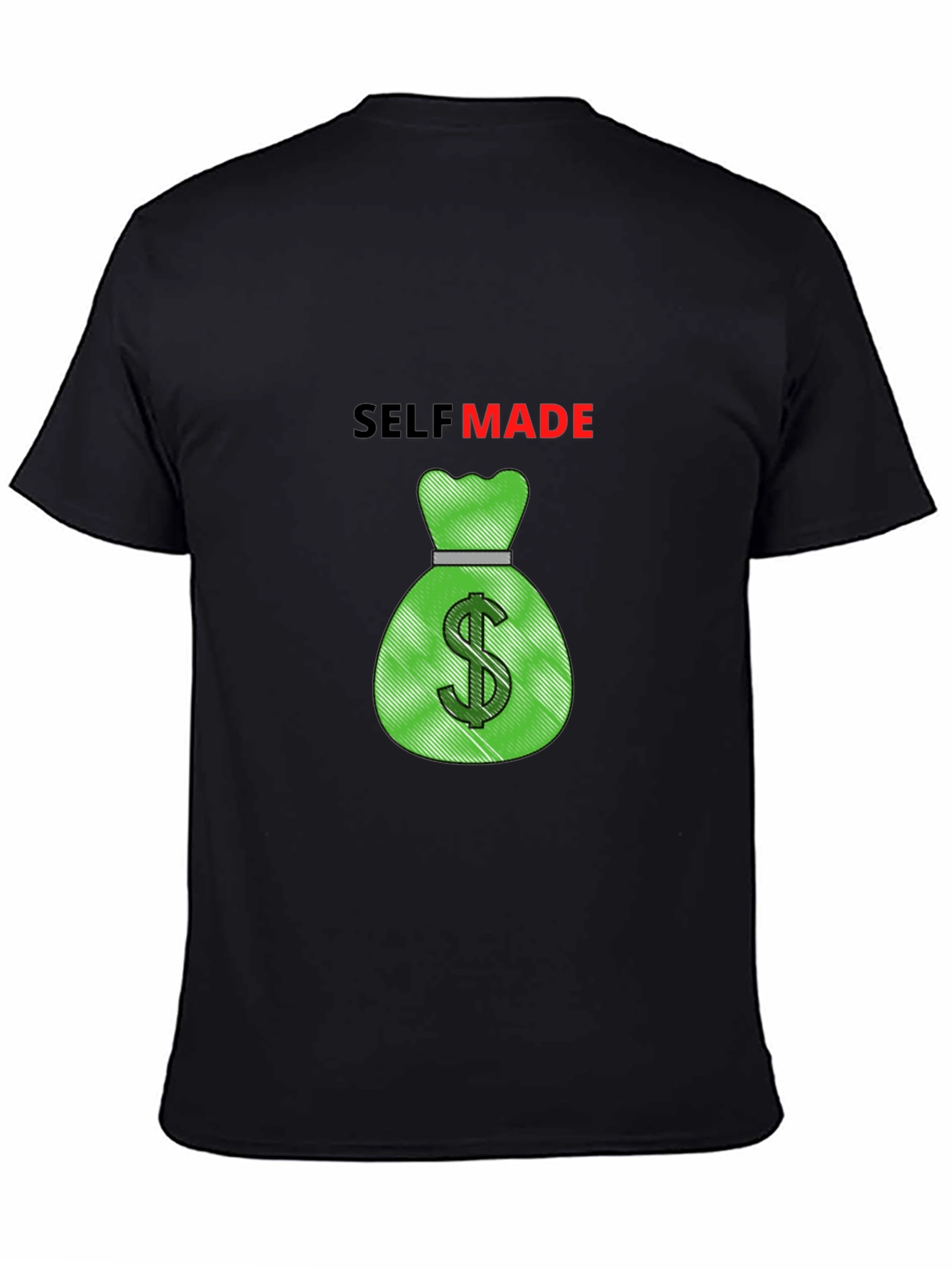 Self Made Money Bag Graphic Tee - Black