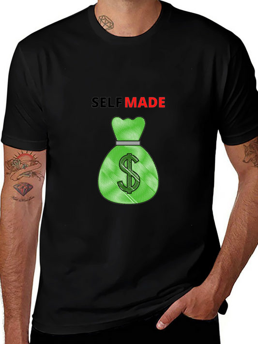 Self Made Money Bag Graphic Tee - Black