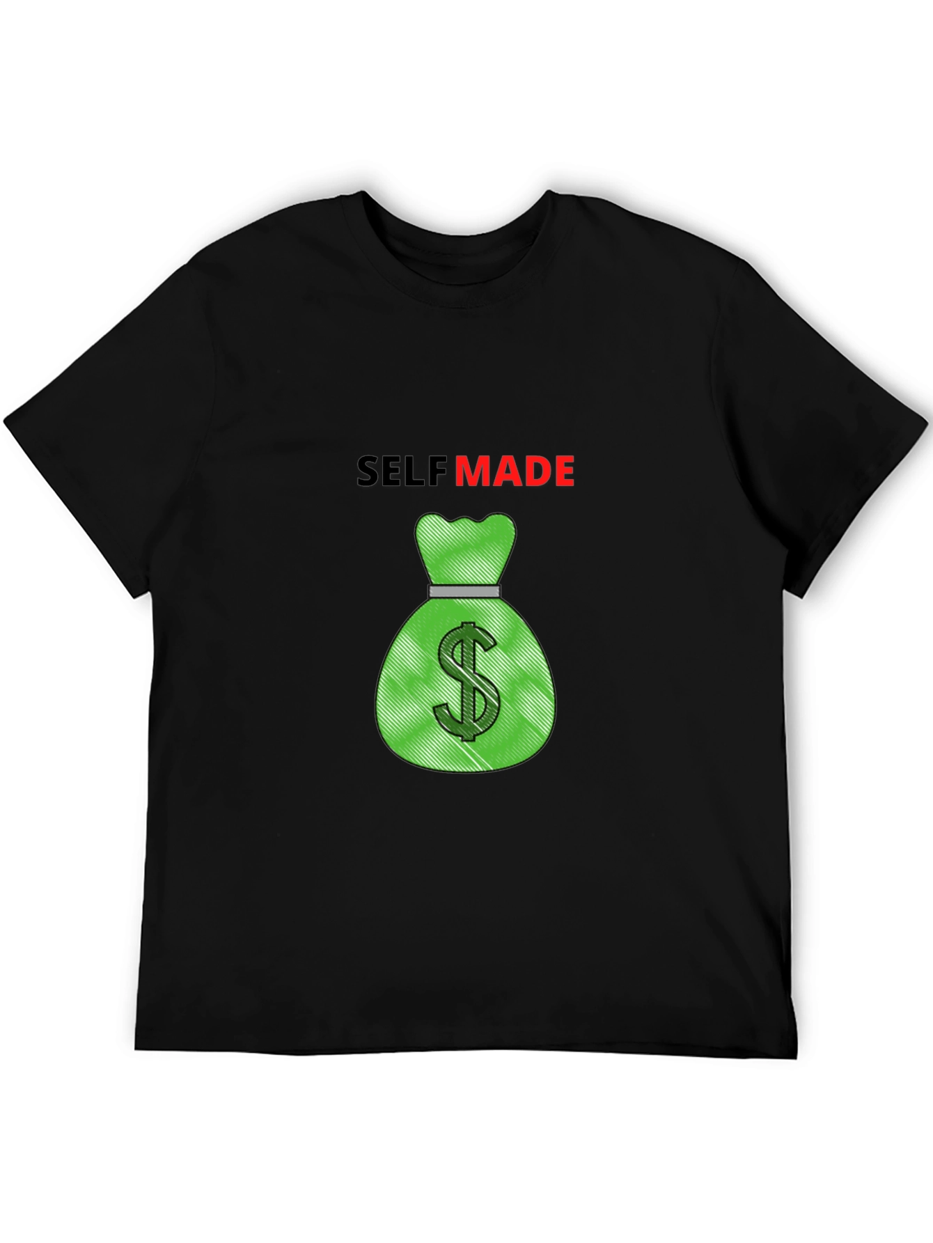 Self Made Money Bag Graphic Tee - Black