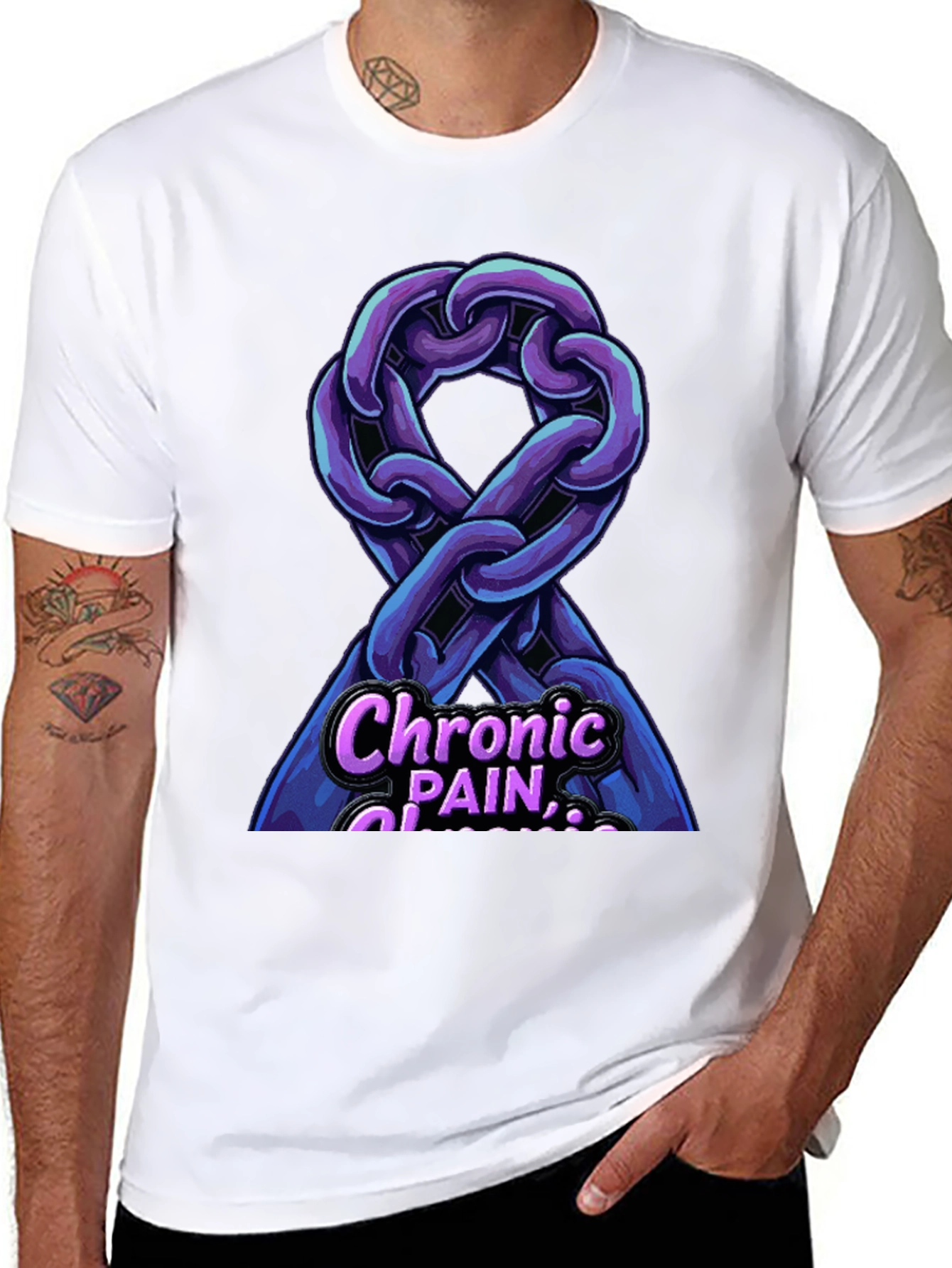 Chronic Pain Awareness Ribbon Graphic T-Shirt