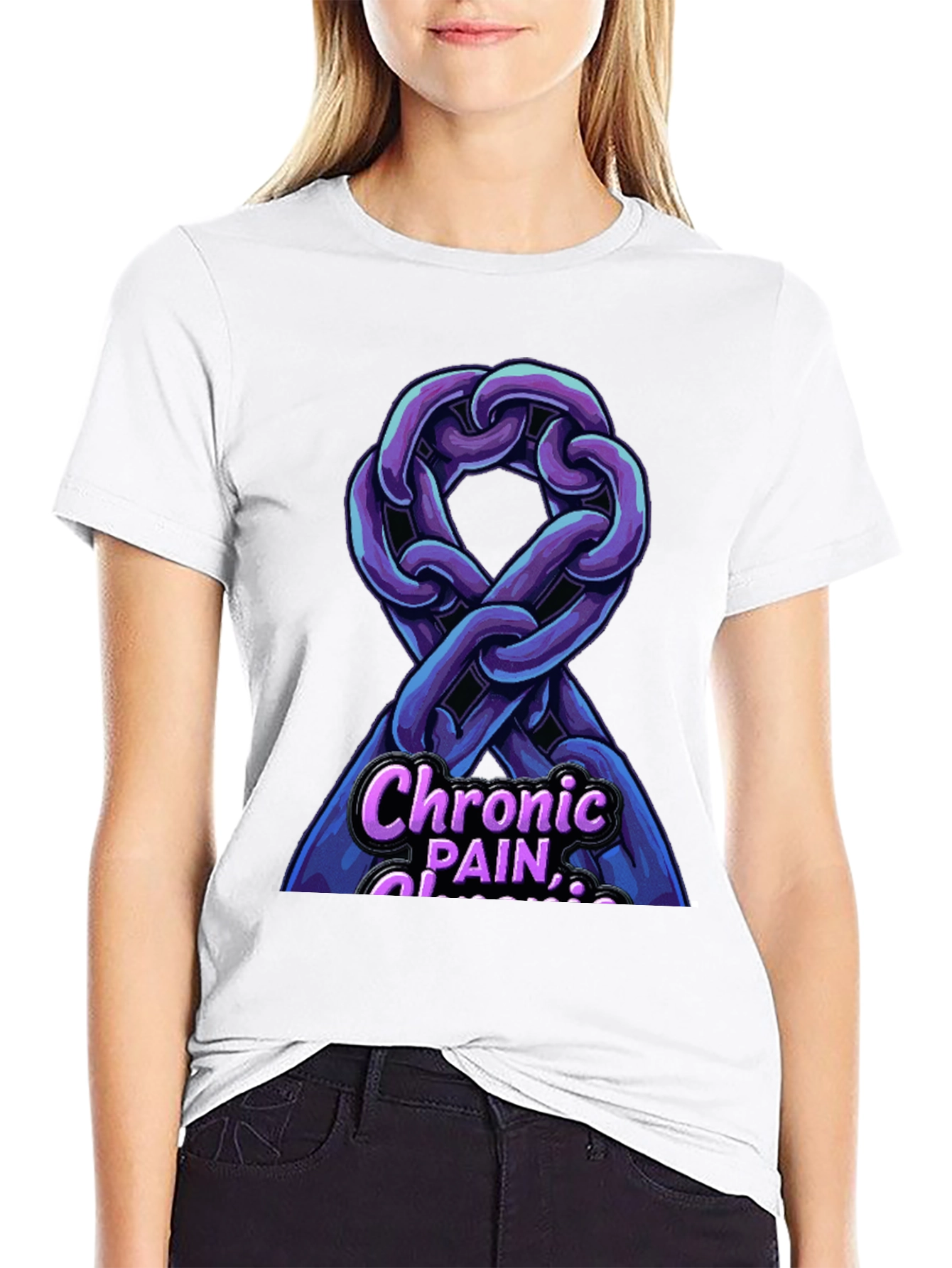 Chronic Pain Awareness Ribbon Graphic T-Shirt