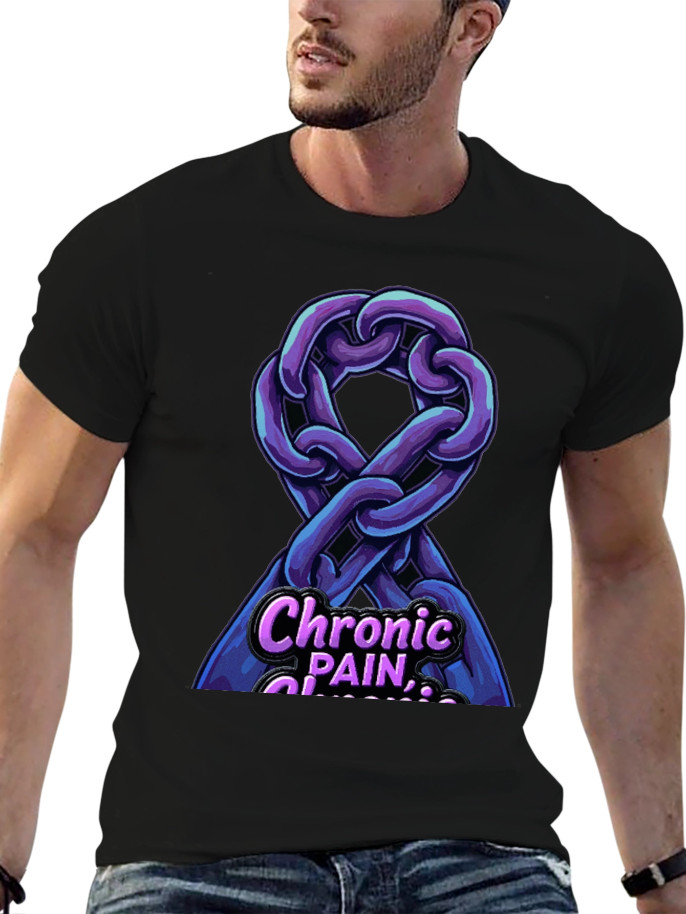 Chronic Pain Awareness Ribbon Graphic T-Shirt