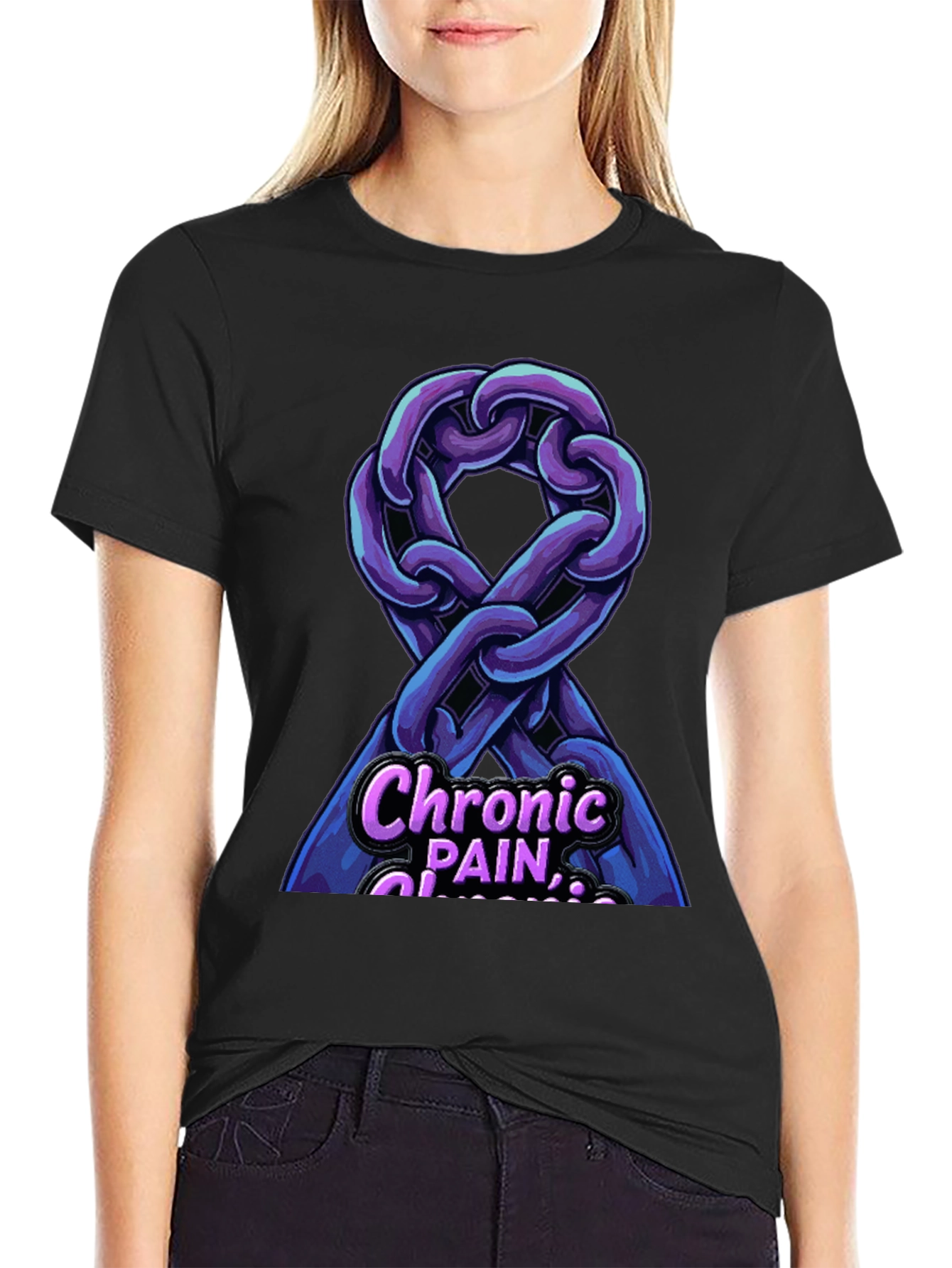 Chronic Pain Awareness Ribbon Graphic T-Shirt