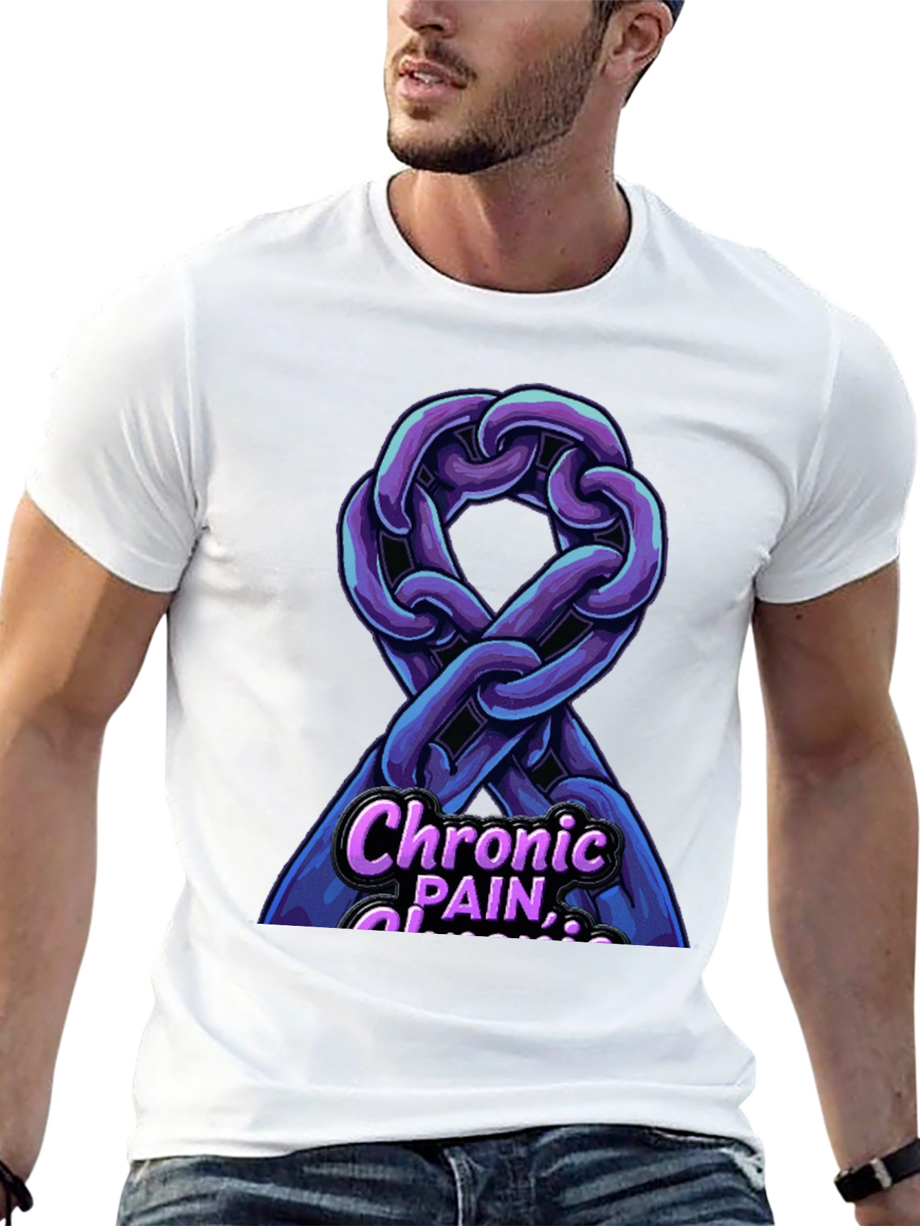 Chronic Pain Awareness Ribbon Graphic T-Shirt